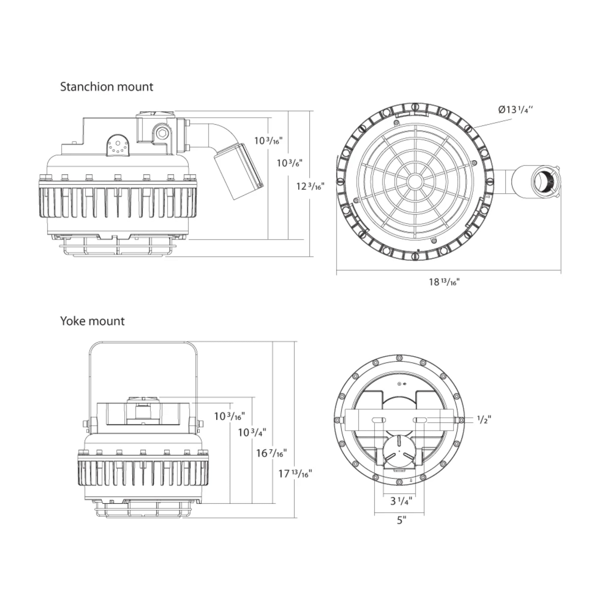 Explosion-Proof LED High Bay, 100W, 15600lm, 5000K, 120-277V
