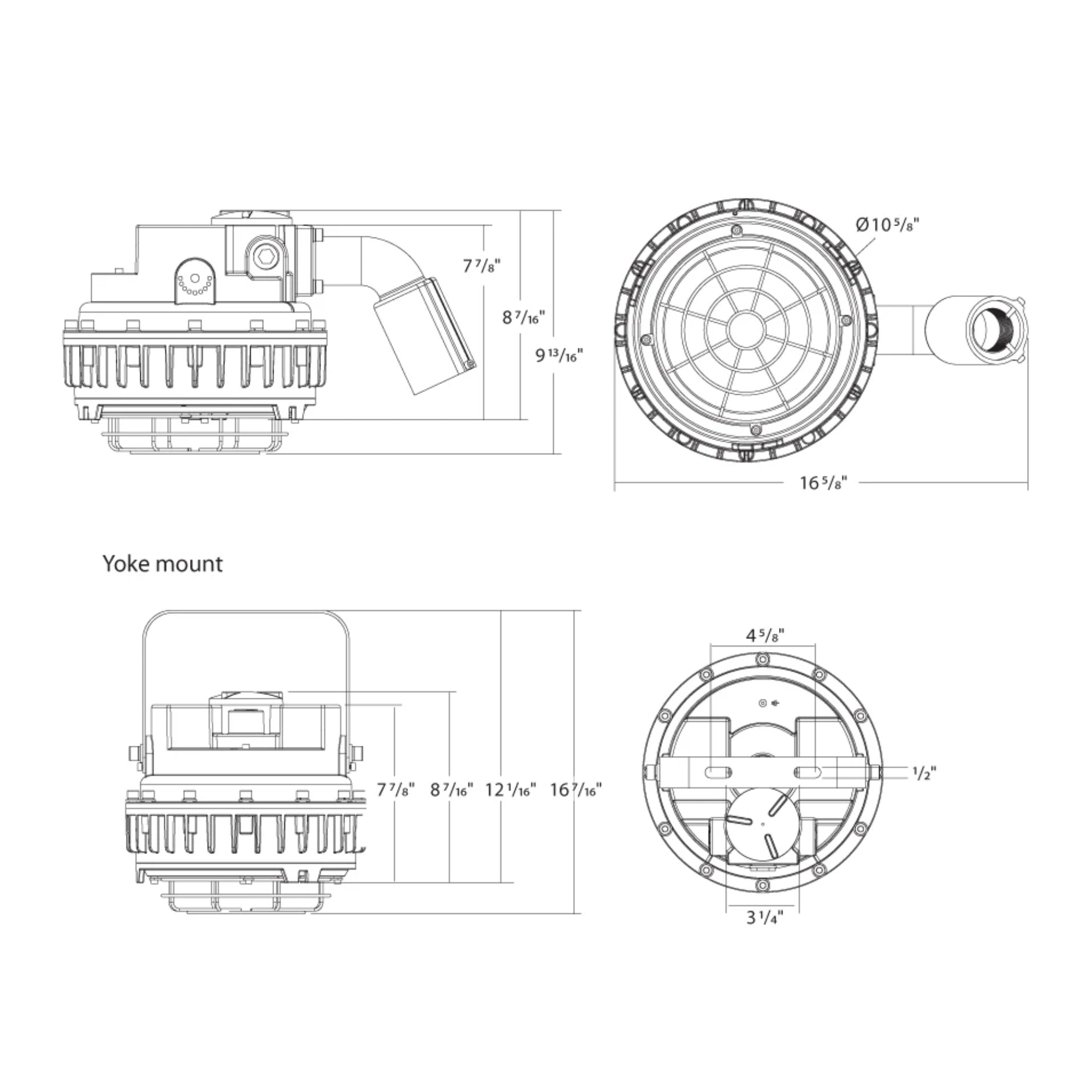 Explosion-Proof LED High Bay, 80W, 11200lm, 5000K, 120-277V