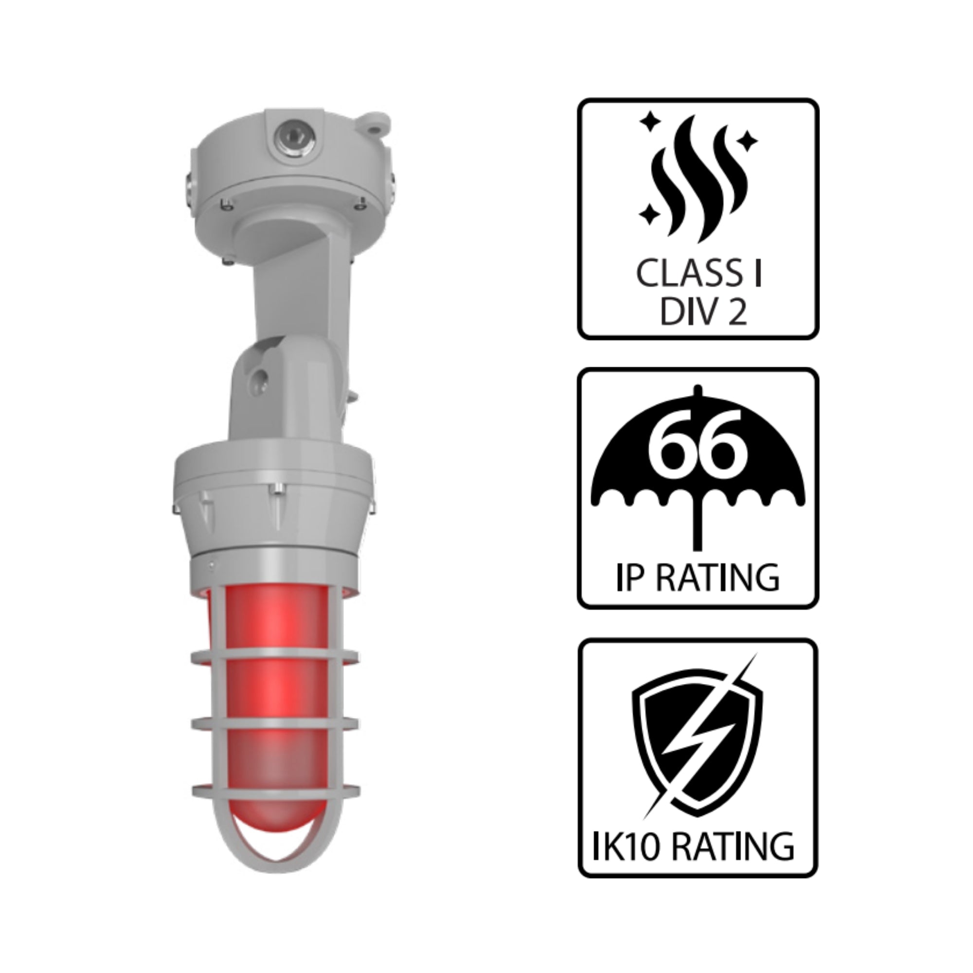Hazardous Location Vaporproof Light, 20W, 421lm, Red light, 120-277V
