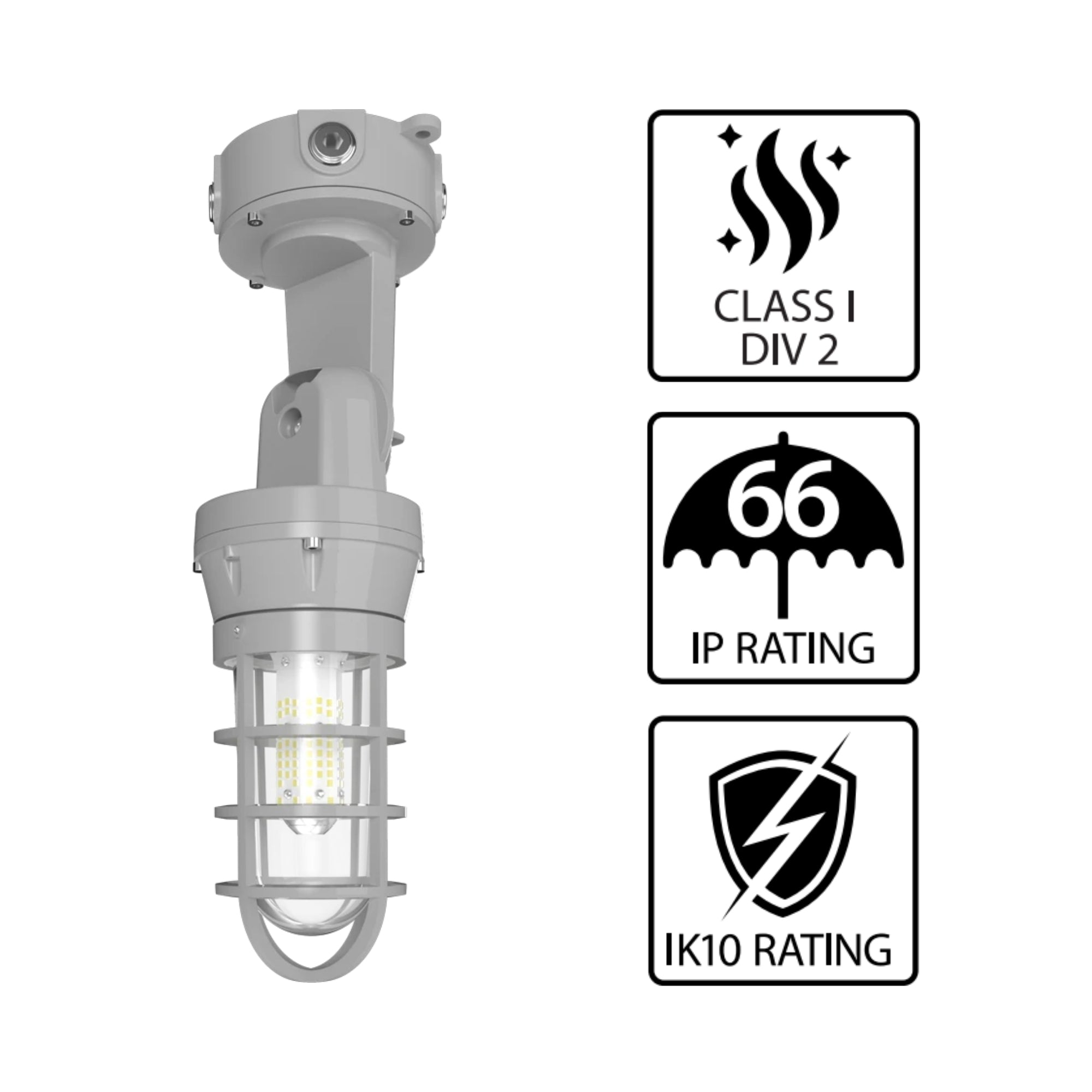 Hazardous Location Vaporproof Light, 30W, 3800lm, 5000K, 120-277V