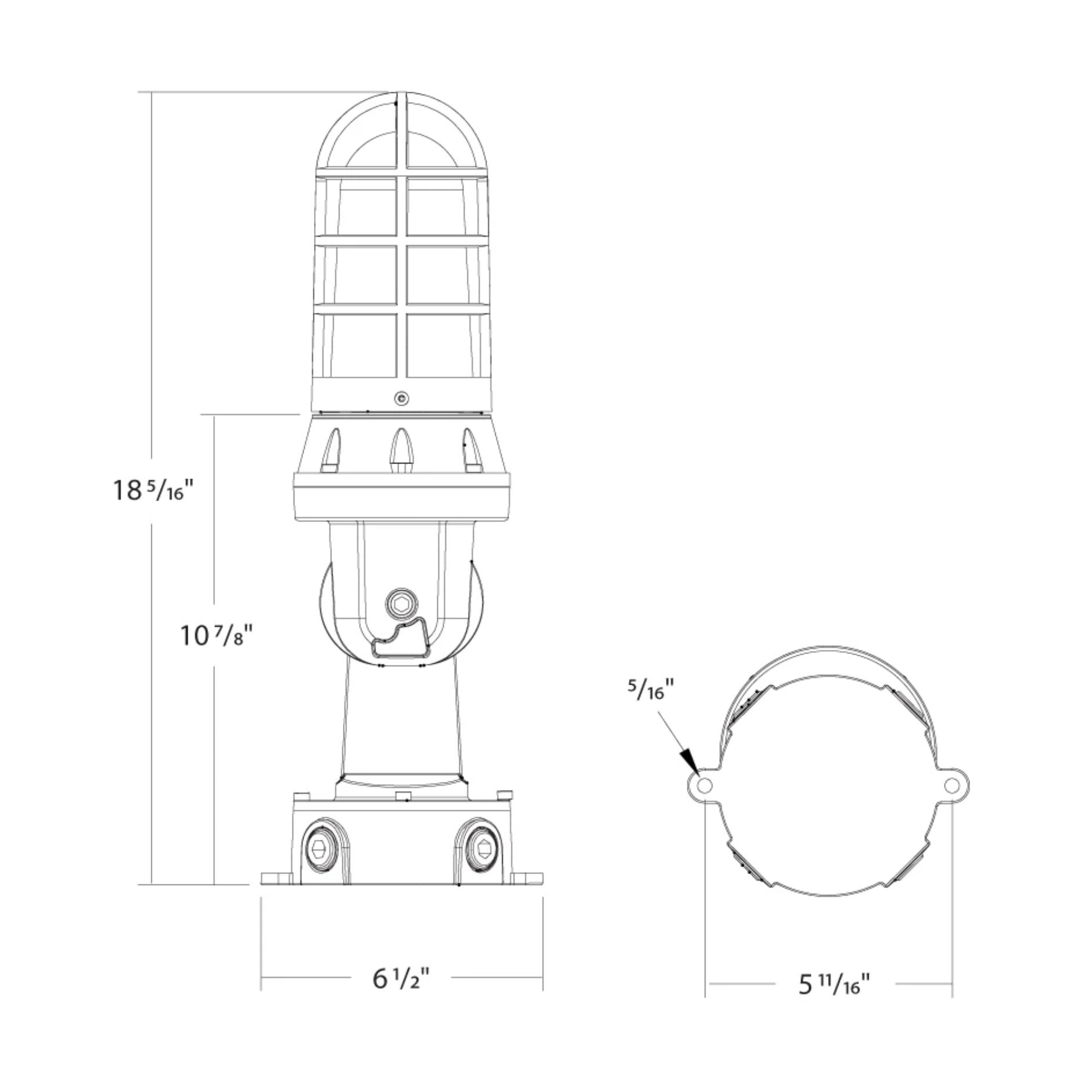 Hazardous Location Vaporproof Light, 30W, 3800lm, 5000K, 120-277V