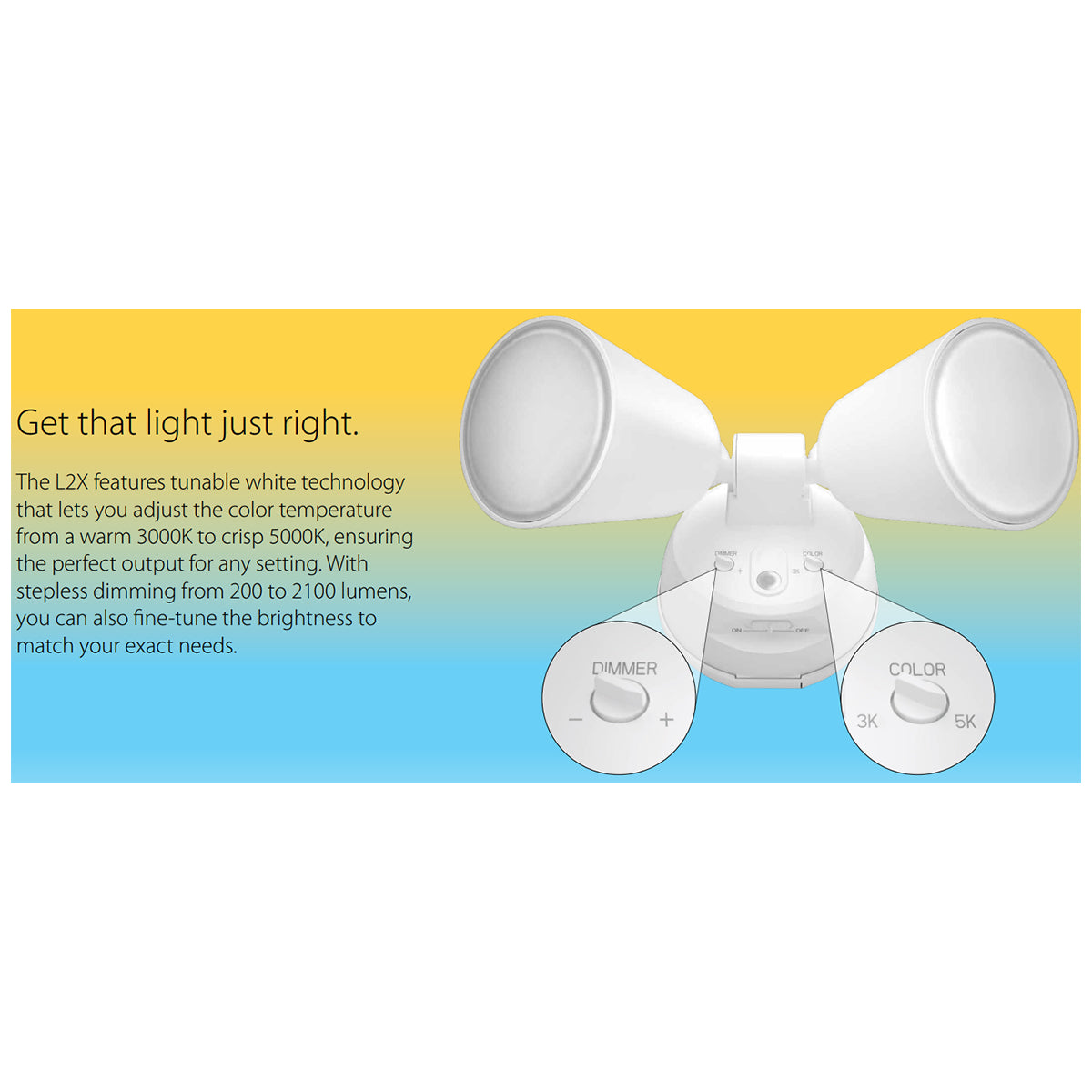 LED Security Light, 2000 Lumens, 20W, Tunable White, Integrated Photocell, White - Bees Lighting