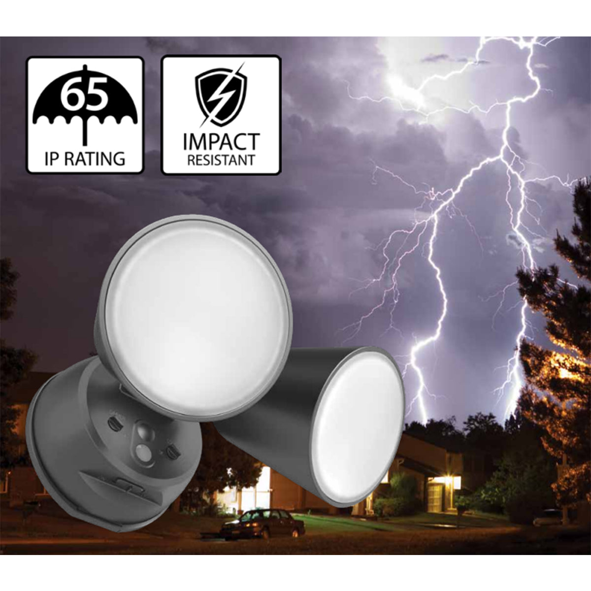 LED Security Light, 2000 Lumens, 20W, Tunable White, Integrated Photocell, Bronze - Bees Lighting