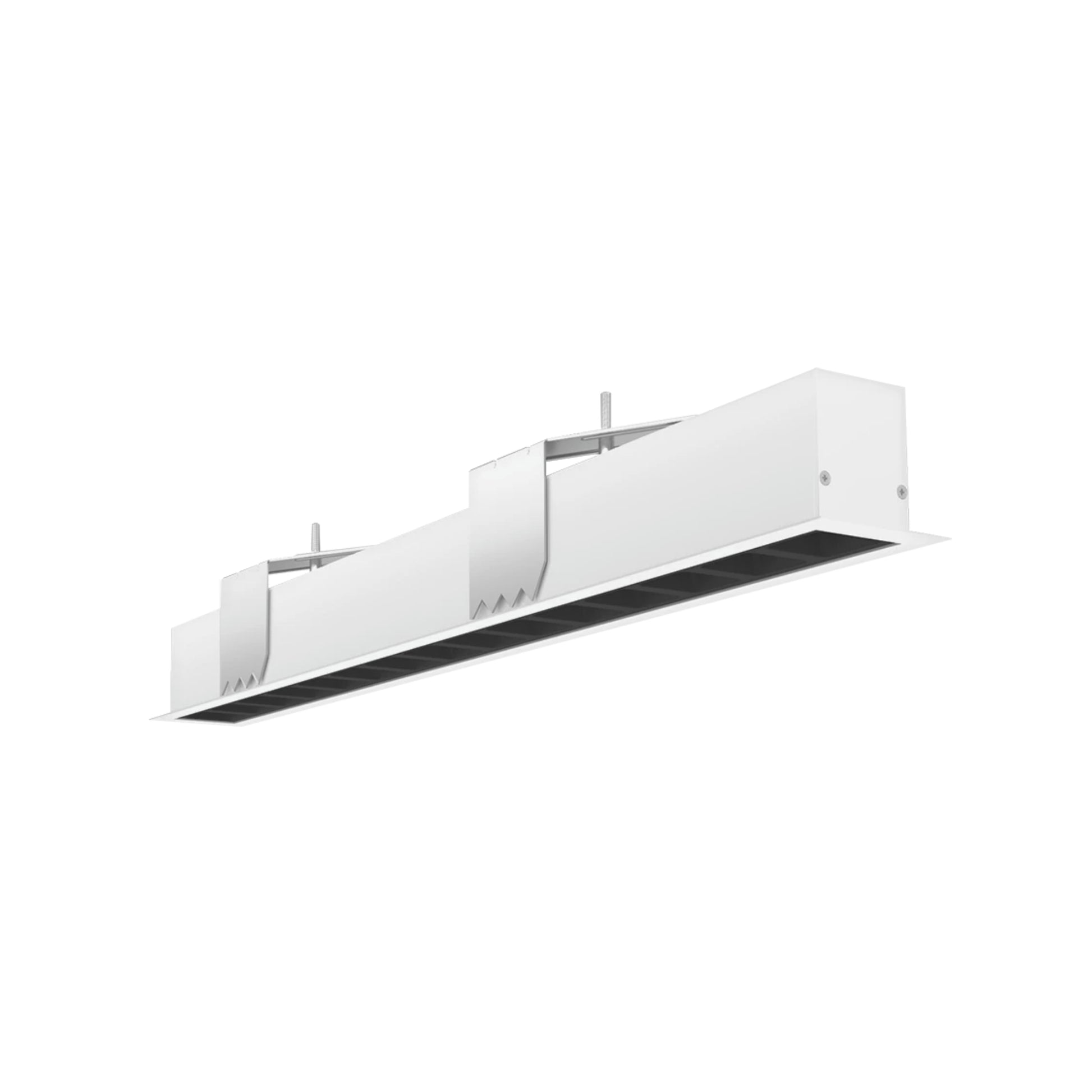 LED Strip Light Fixture, 20W, 2940lm, 30K/35K/40K, 120-277V, White, Louvers Lens - Bees Lighting