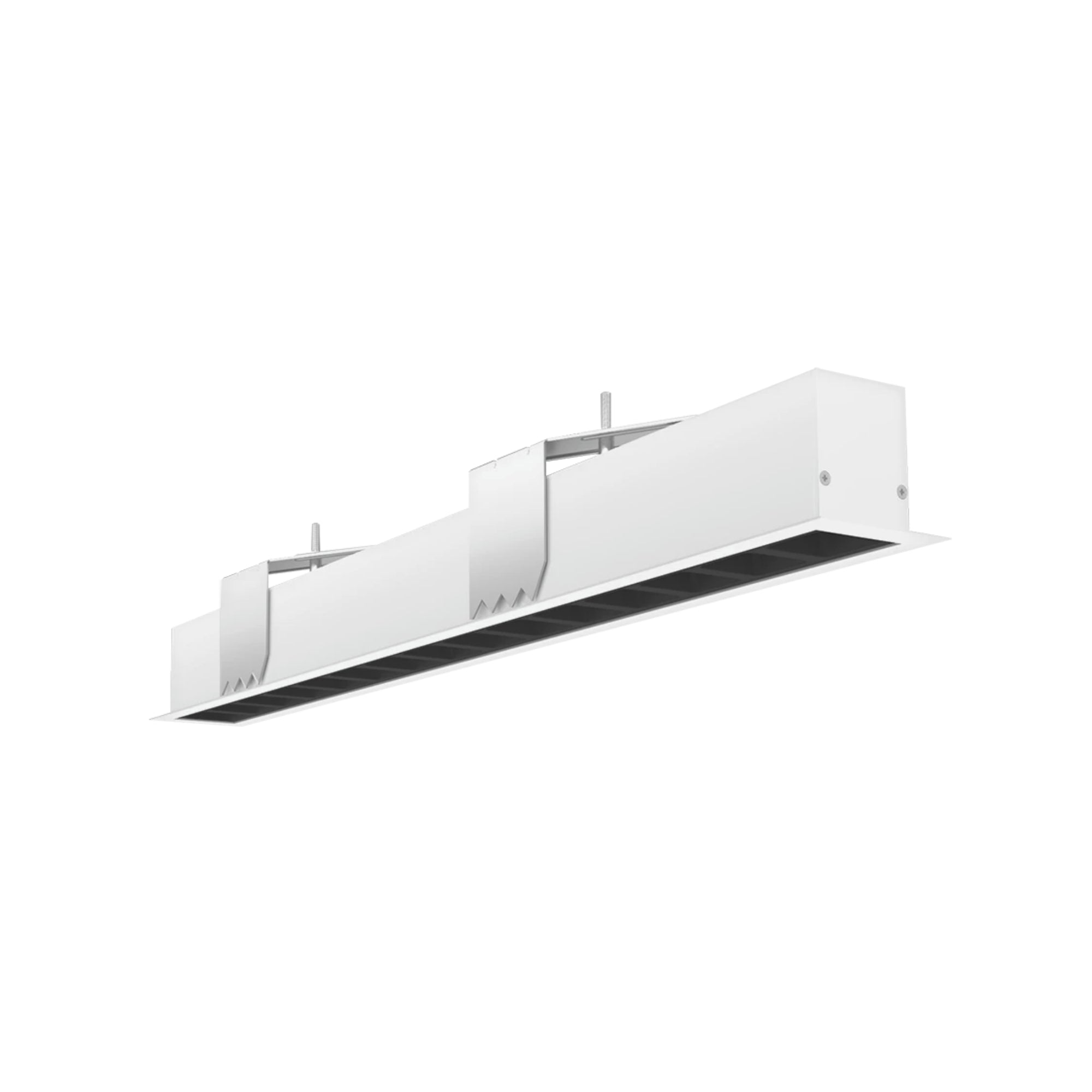 LED Strip Light Fixture, 20W, 2940lm, 30K/35K/40K, 120-277V, White, Louvers Lens - Bees Lighting