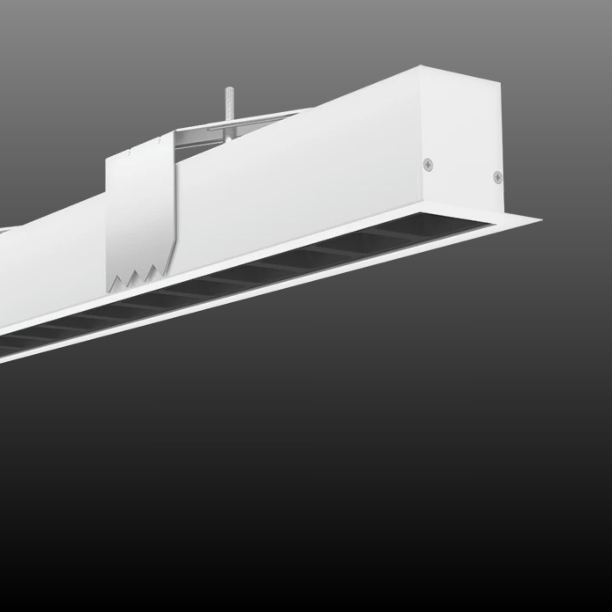 LED Strip Light Fixture, 80W, 11150lm, 30K/35K/40K, 120-277V, White, Louvers Lens