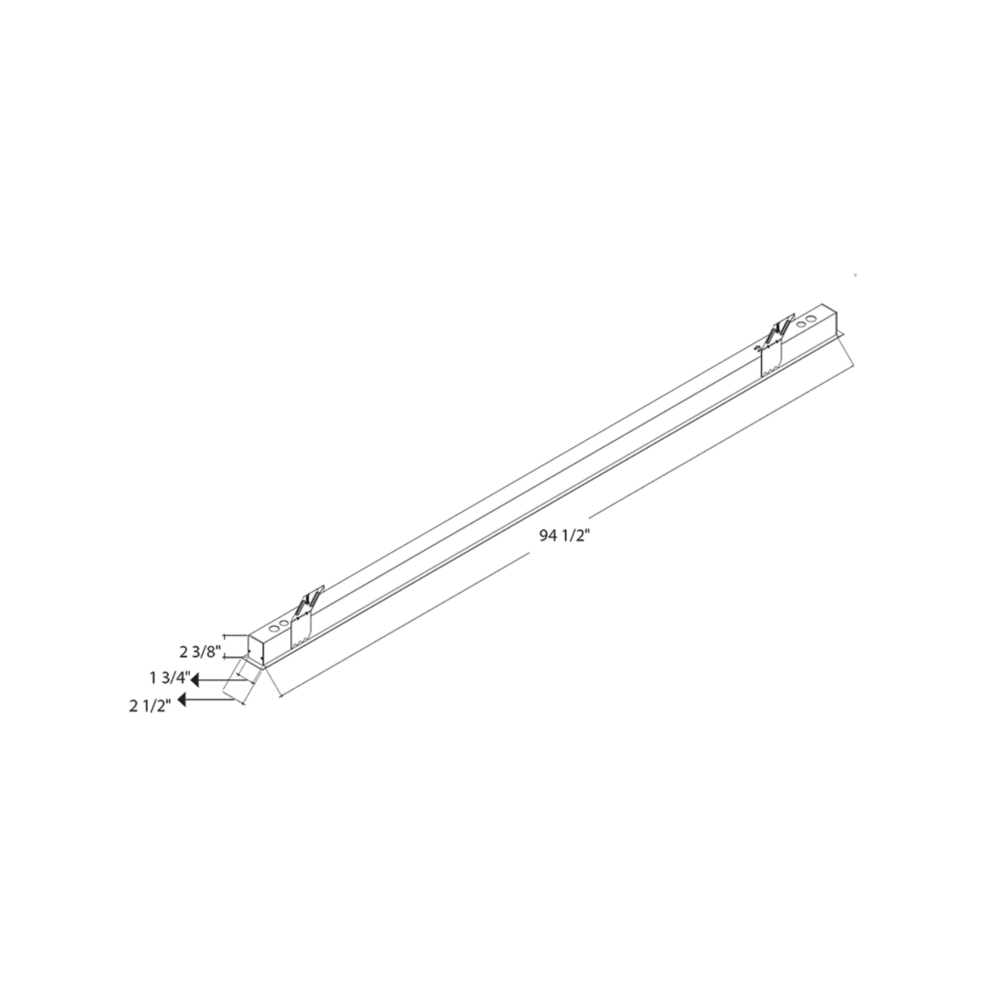 LED Strip Light Fixture, 80W, 11150lm, 30K/35K/40K, 120-277V, White, Louvers Lens - Bees Lighting