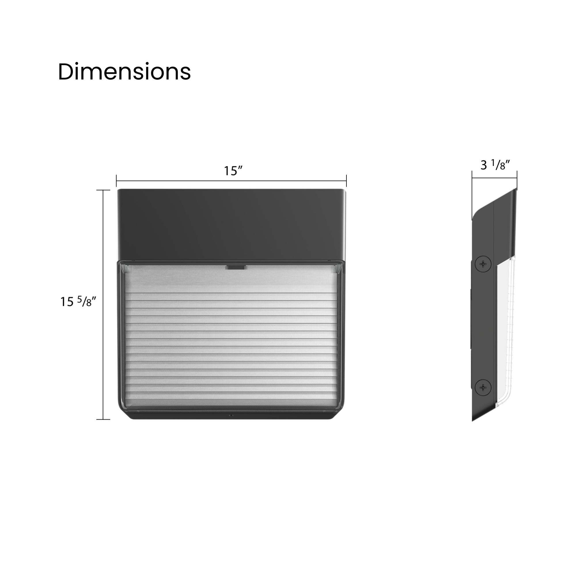 RAB PWLED LED Portrait Wall Pack 13-72W 120-277V Photocell 9694lm Selectable CCT Wall Mount Bronze