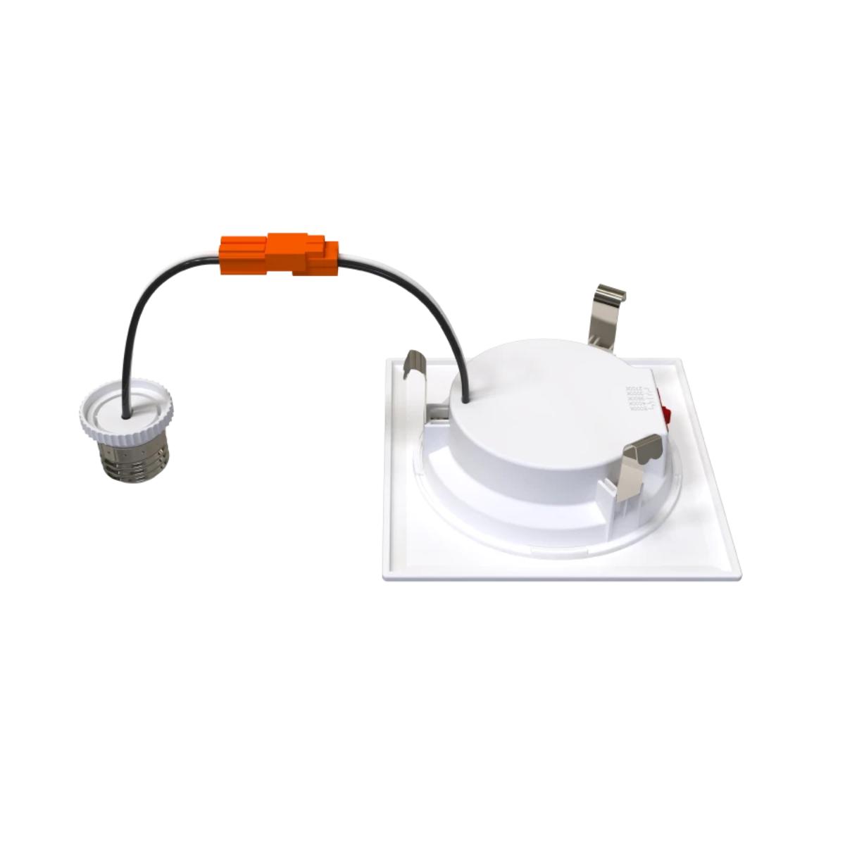 4" R34 Retrofit LED Can Light, 600 Lm, CCT-Adjustable, Square Baffle Trim - Bees Lighting