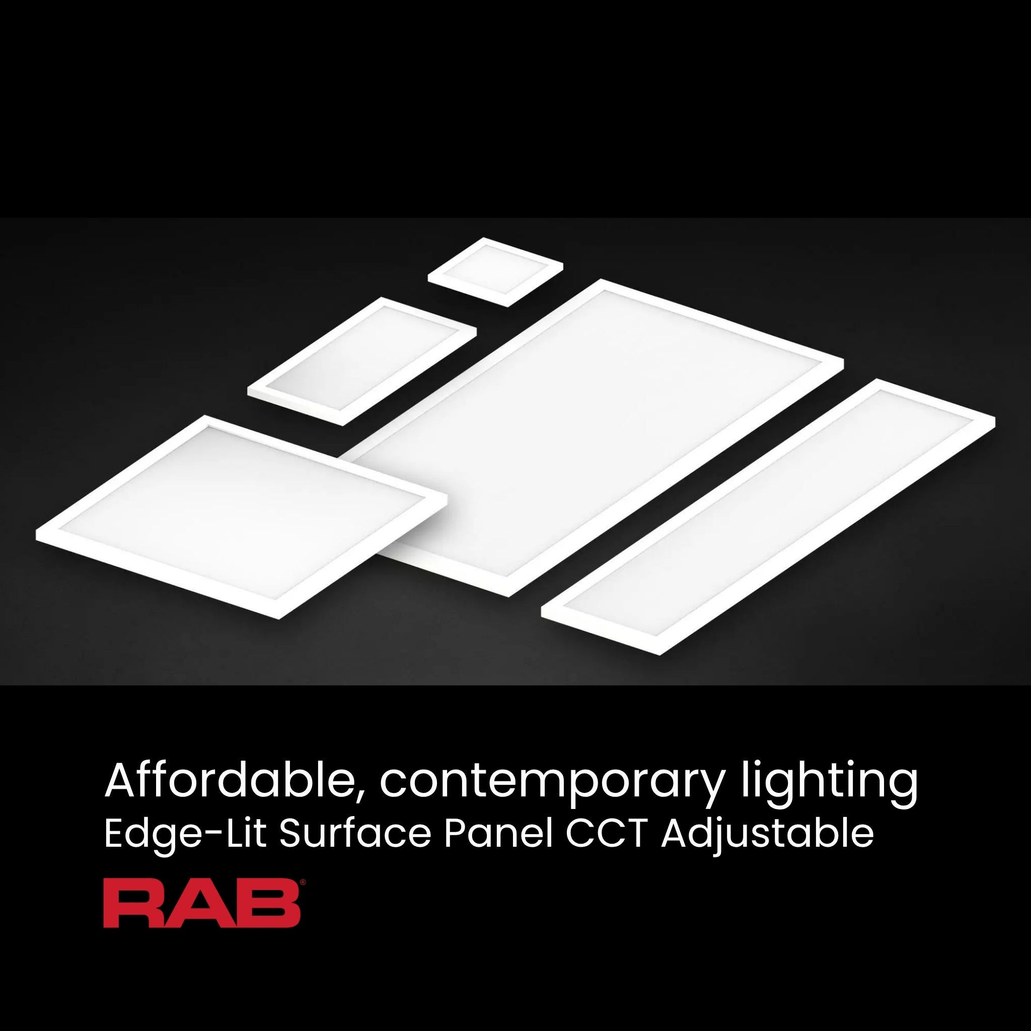 1x4 LED Flat Panel Surface Mount, 45W, 4400lm, Selectable CCT, 120-277V, White
