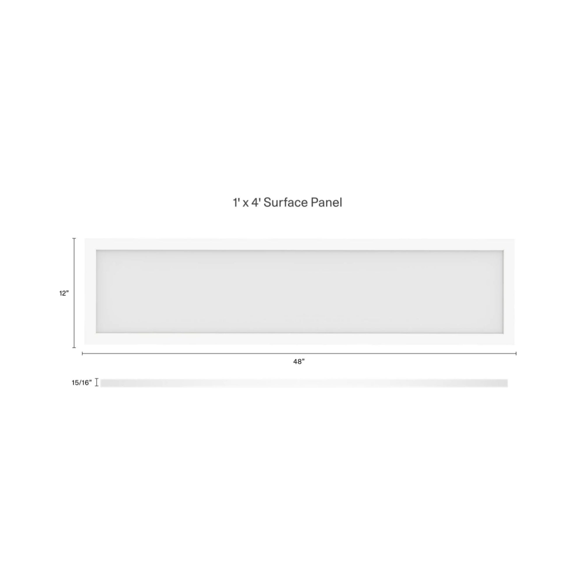 1x4 LED Flat Panel Surface Mount, 45W, 4400lm, Selectable CCT, 120-277V, White