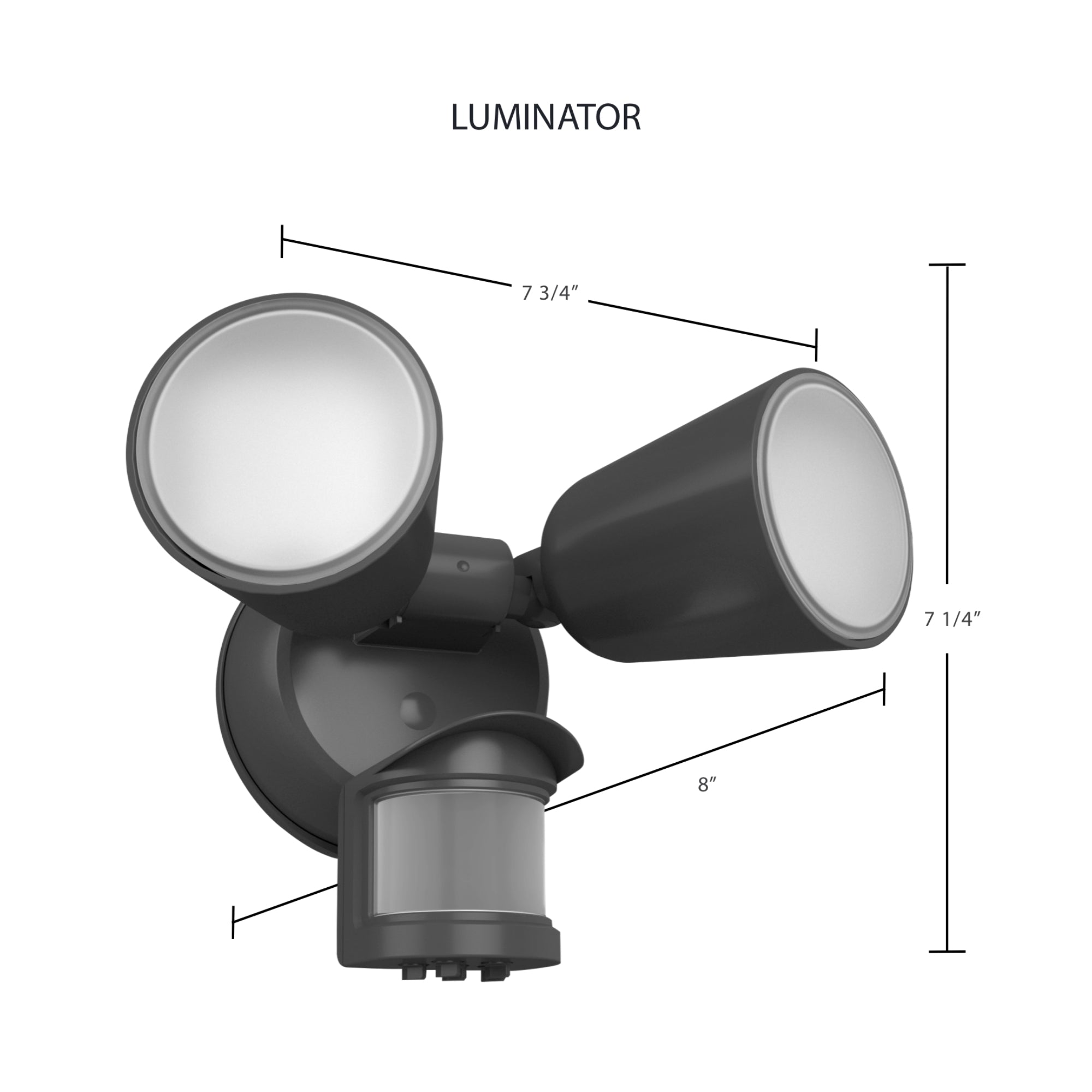 RAB LU160B LED Motion Sensor Security Light, 2000 Lumens, Black