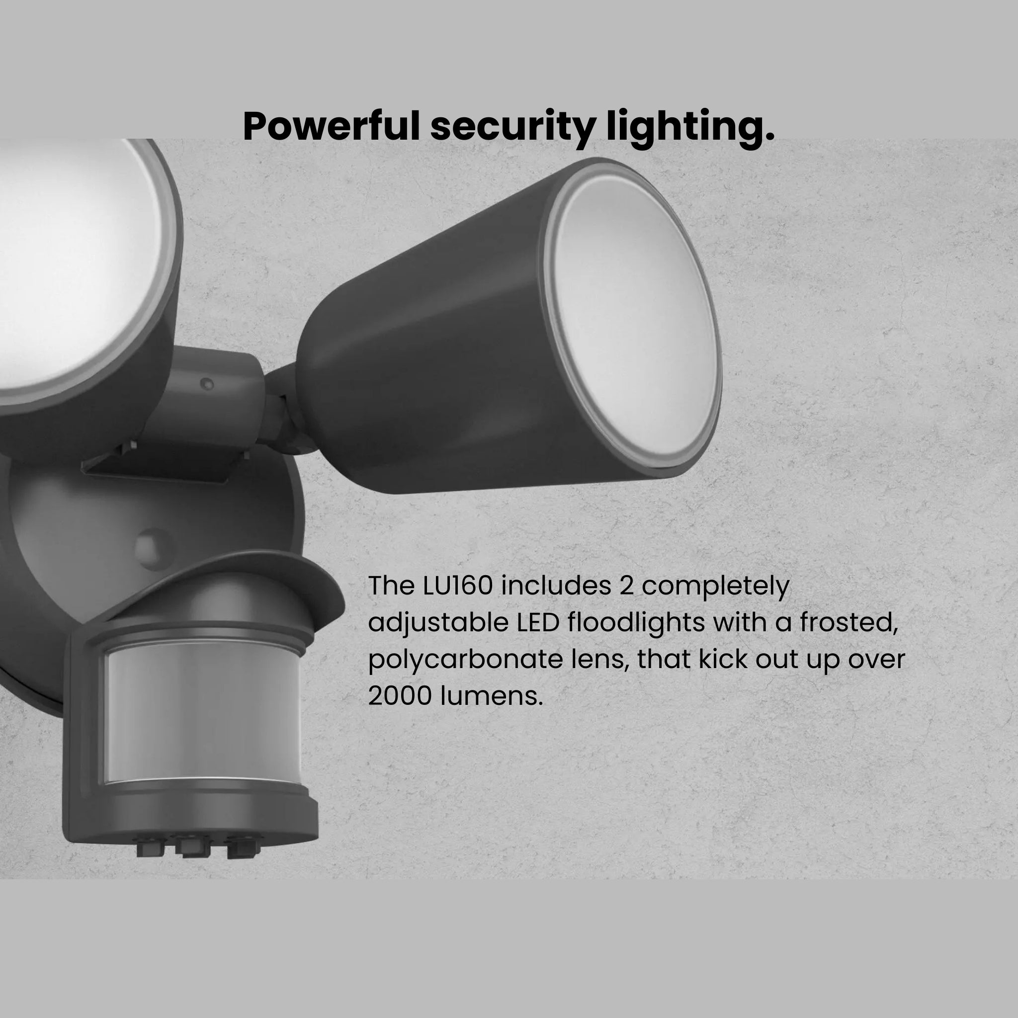 RAB Luminator LU160W LED Motion Sensor Security Light, 2000 Lumens, White