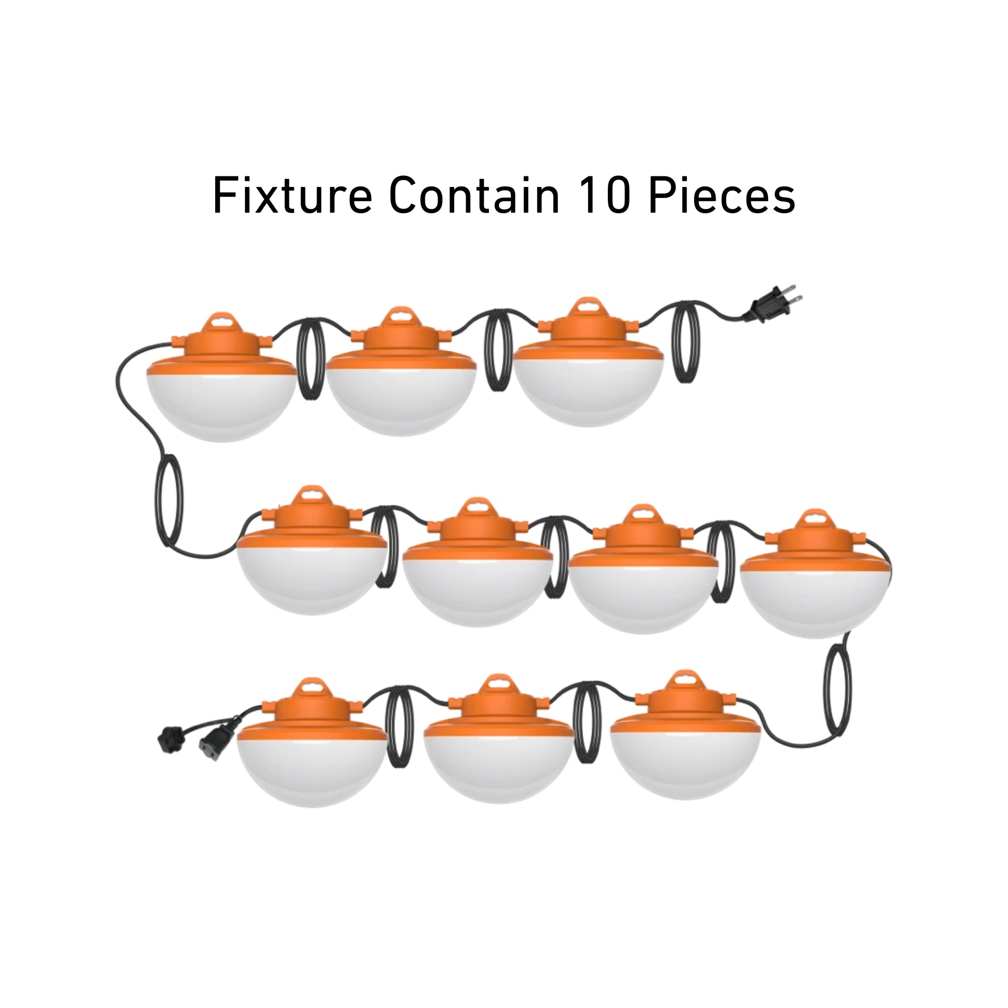 RAB Lighting STRING17-100 100ft Construction LED String Light, 12000 Lumens, Power Cord & Hook