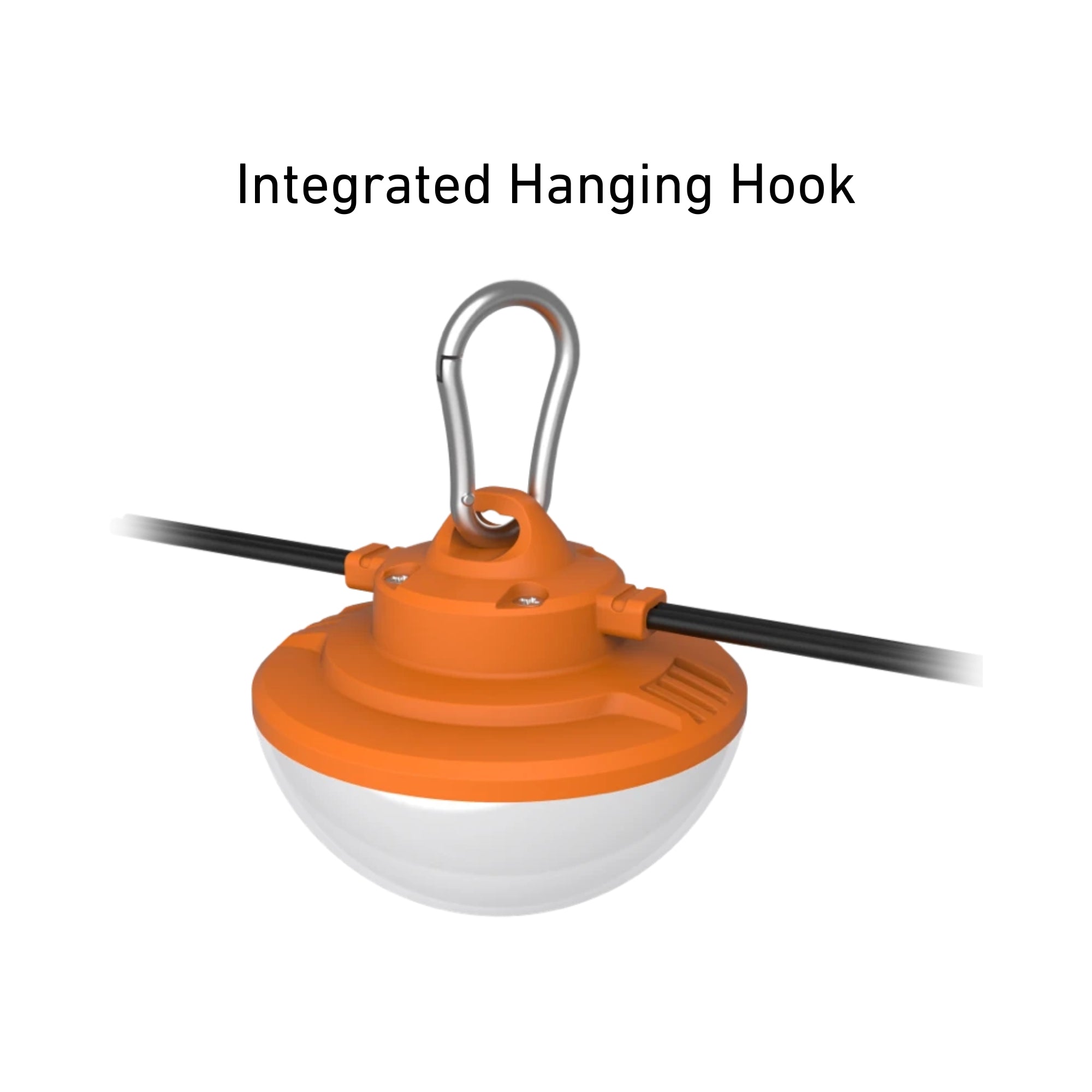 RAB Lighting STRING17-100 100ft Construction LED String Light, 12000 Lumens, Power Cord & Hook