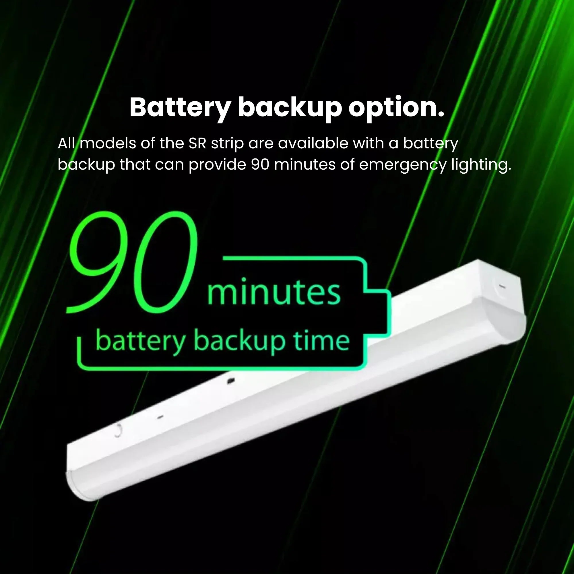 RAB SR2 2ft Field-Adjustable LED Strip Light - 10-19W, 3500K/4000K/5000K