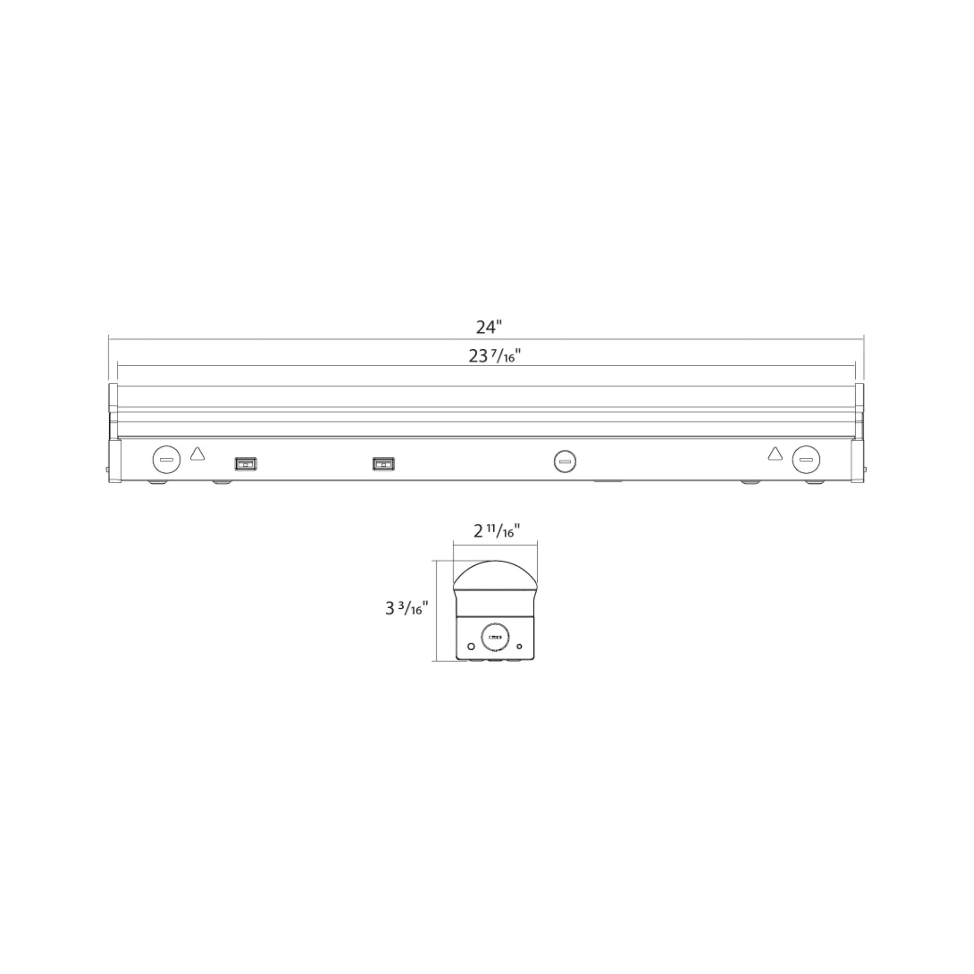 RAB SR2 2ft Field-Adjustable LED Strip Light - 10-19W, 3500K/4000K/5000K