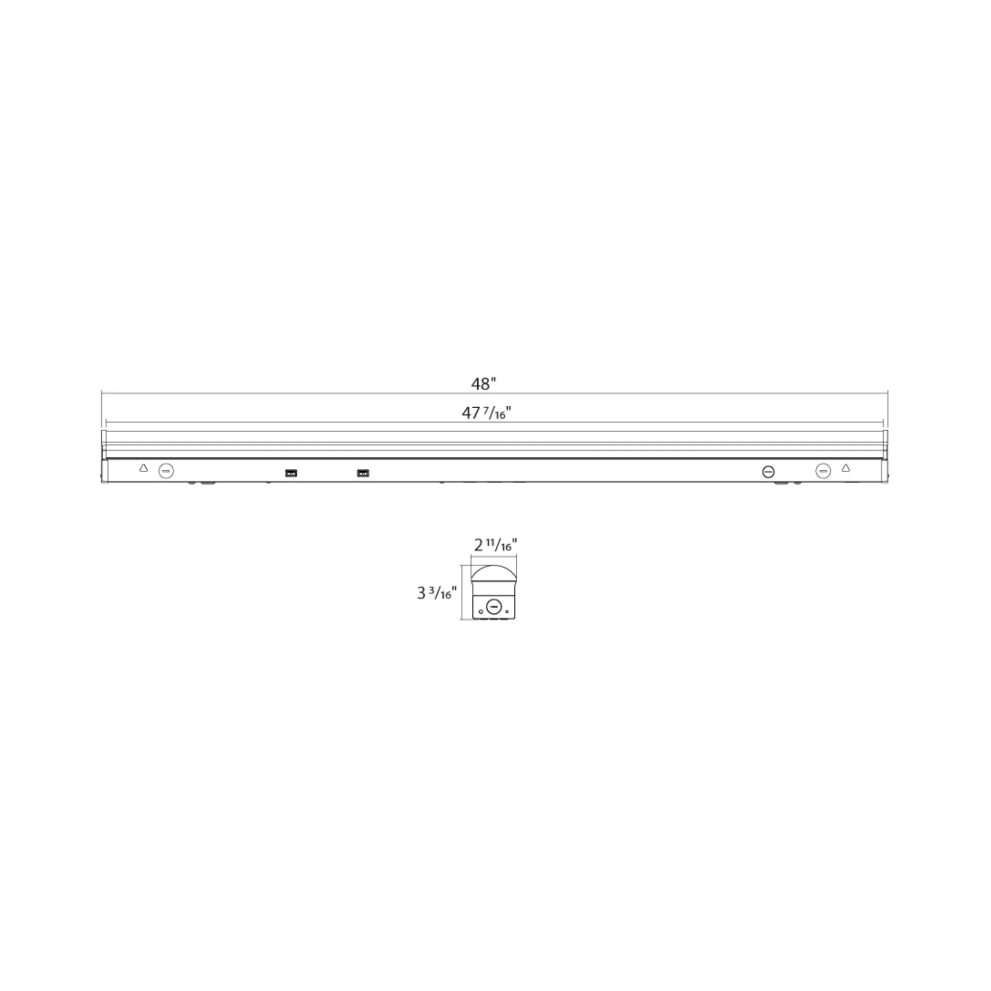 RAB SR Field Adjustable Strip Light 4ft 6000 Lumens 40W Selectable CCT 120-277V White
