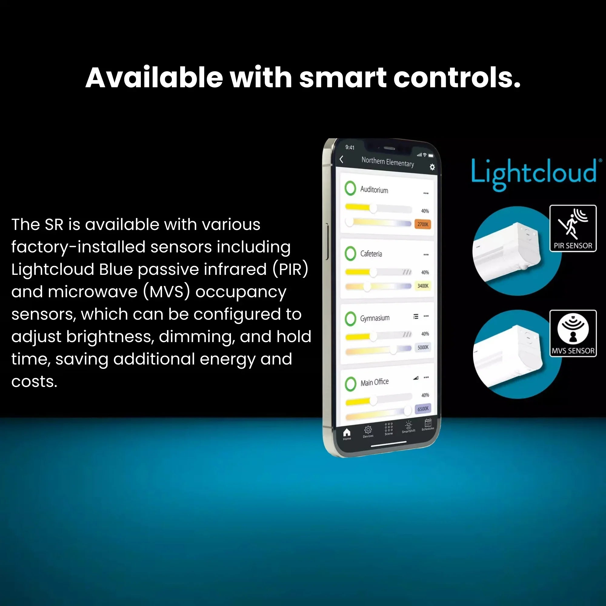 RAB SR8 8ft Field-Adjustable LED Strip Light - 40-60W, 3500K/4000K/5000K