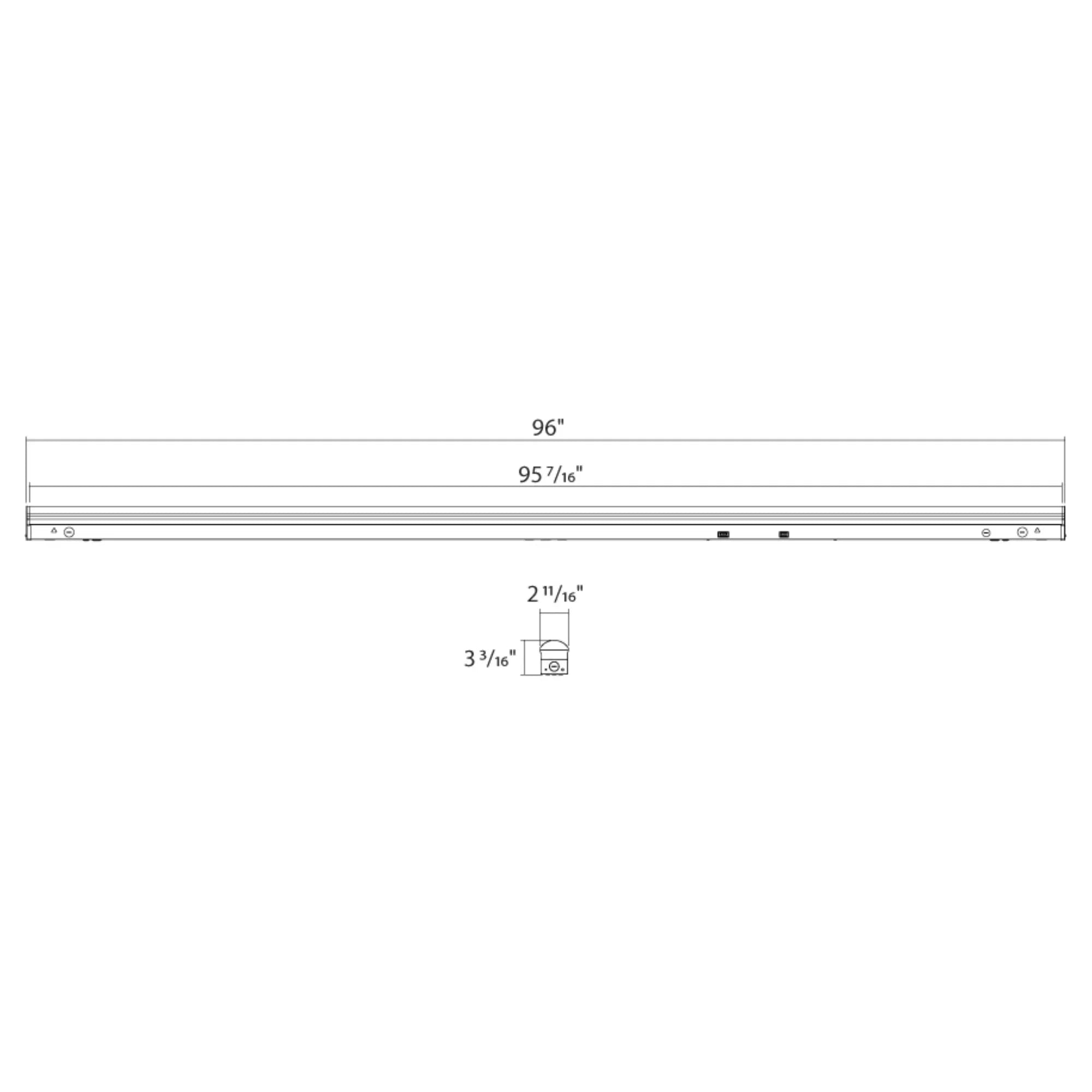 RAB SR8 8ft Field-Adjustable LED Strip Light - 40-60W, 3500K/4000K/5000K