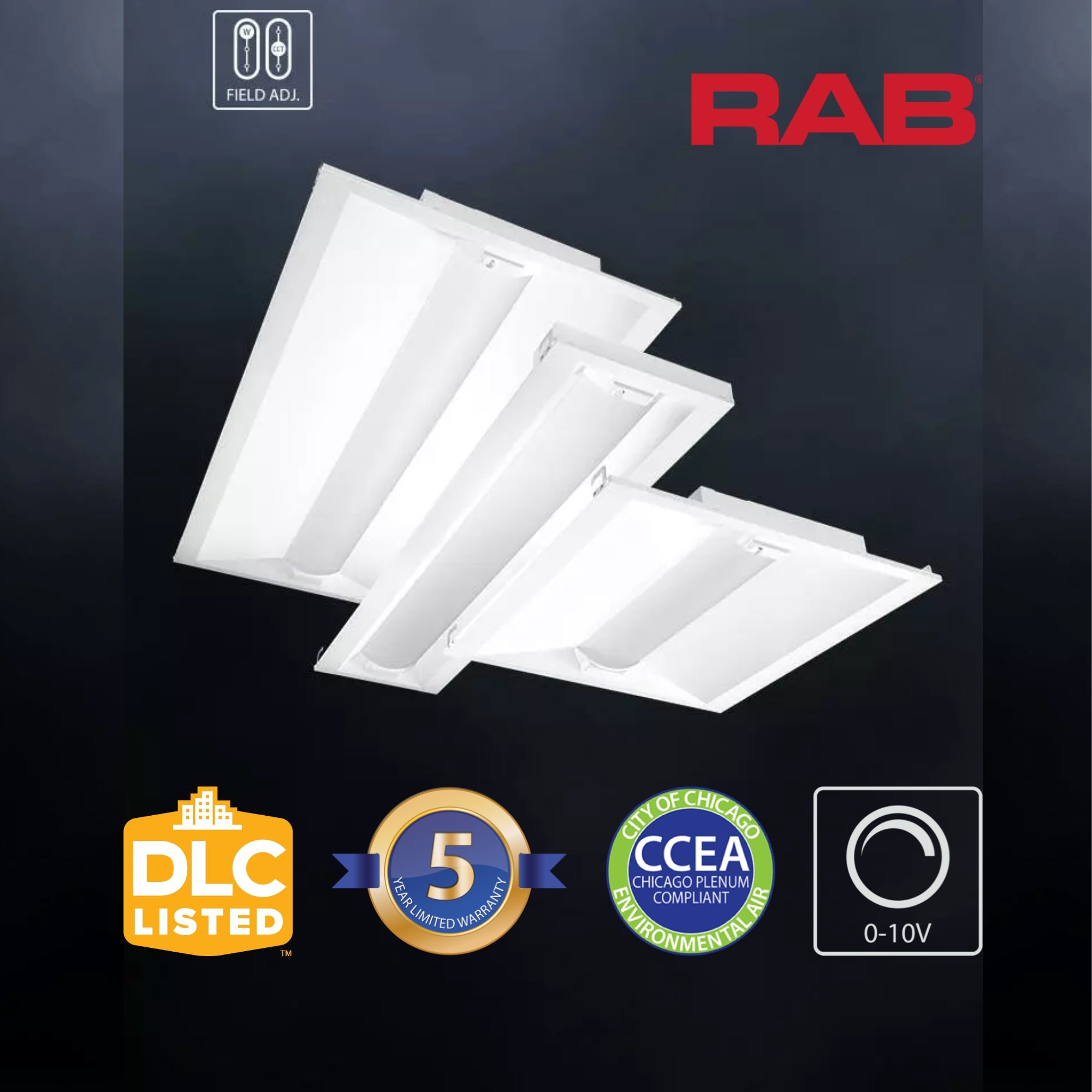 2x2 LED Troffer Light, 3700 Lumens, 30W, 35K/40K/50K