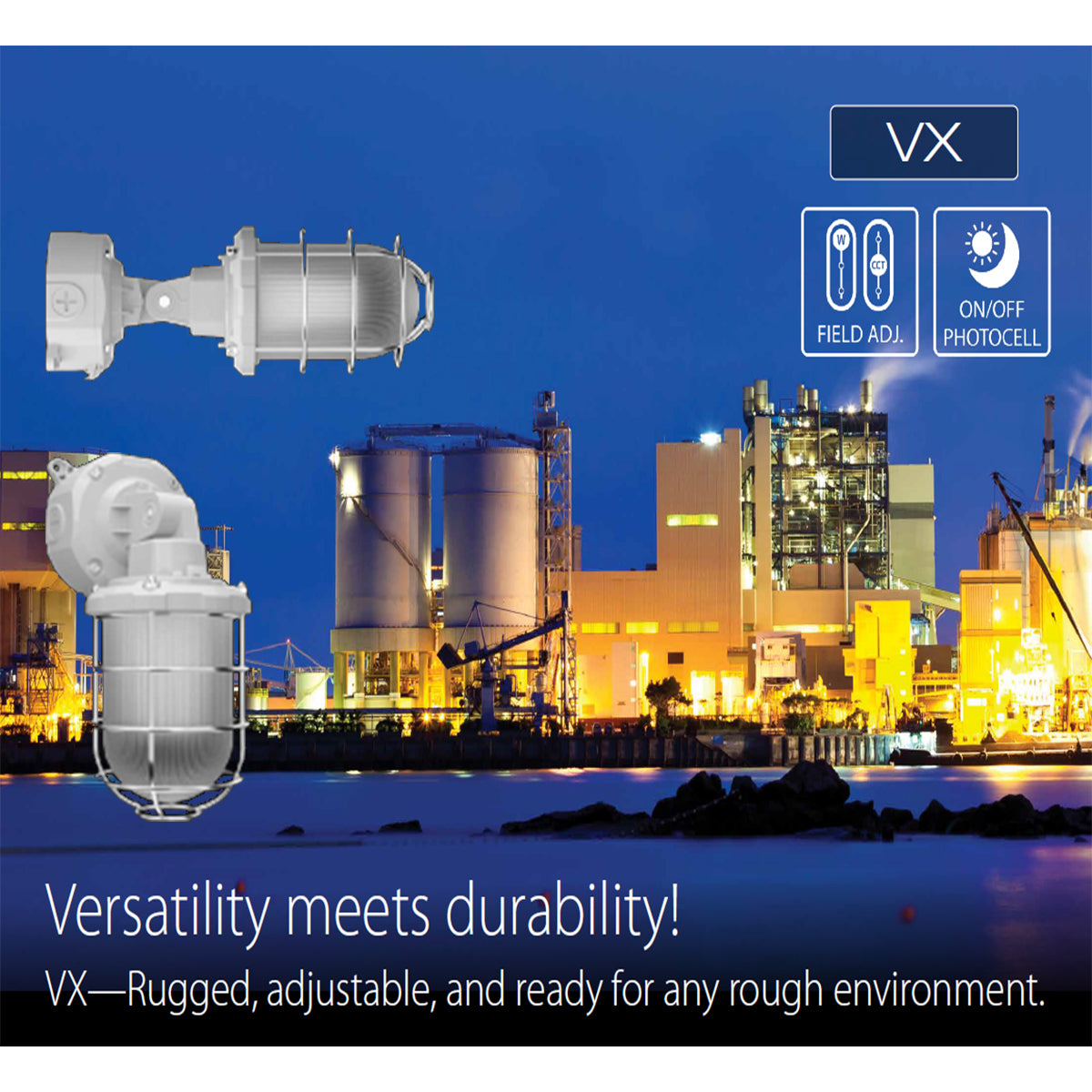LED Vapor Proof Light, 20W, 2420 lm, 30K/40K/50K, 120-277V - Bees Lighting