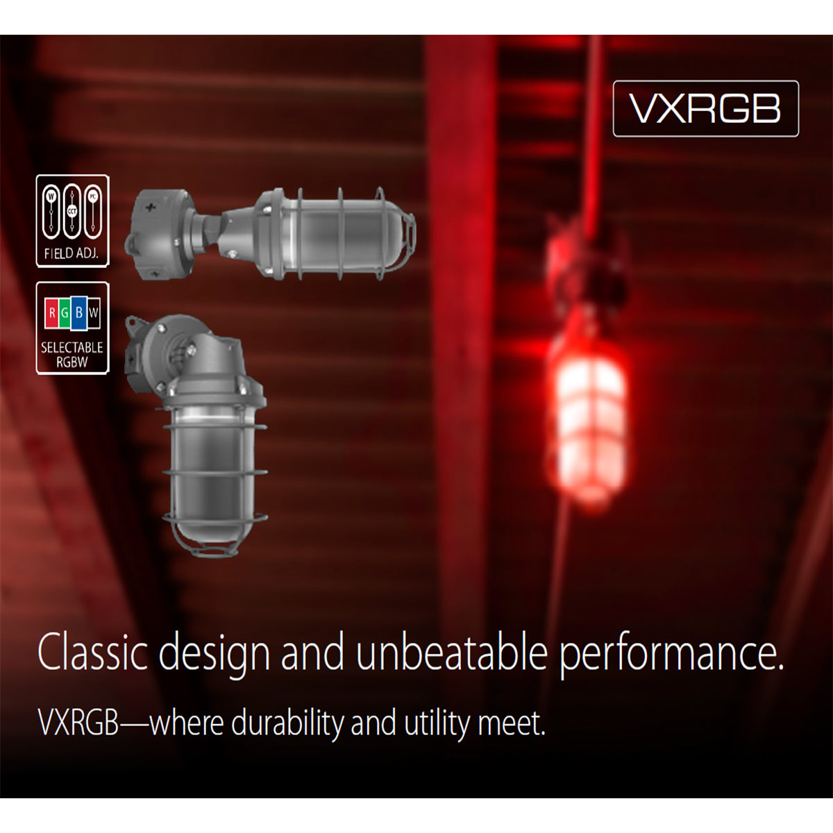 LED Vapor Proof Light, 26W, 3150 lm, RGB/5000K, 120-277V - Bees Lighting