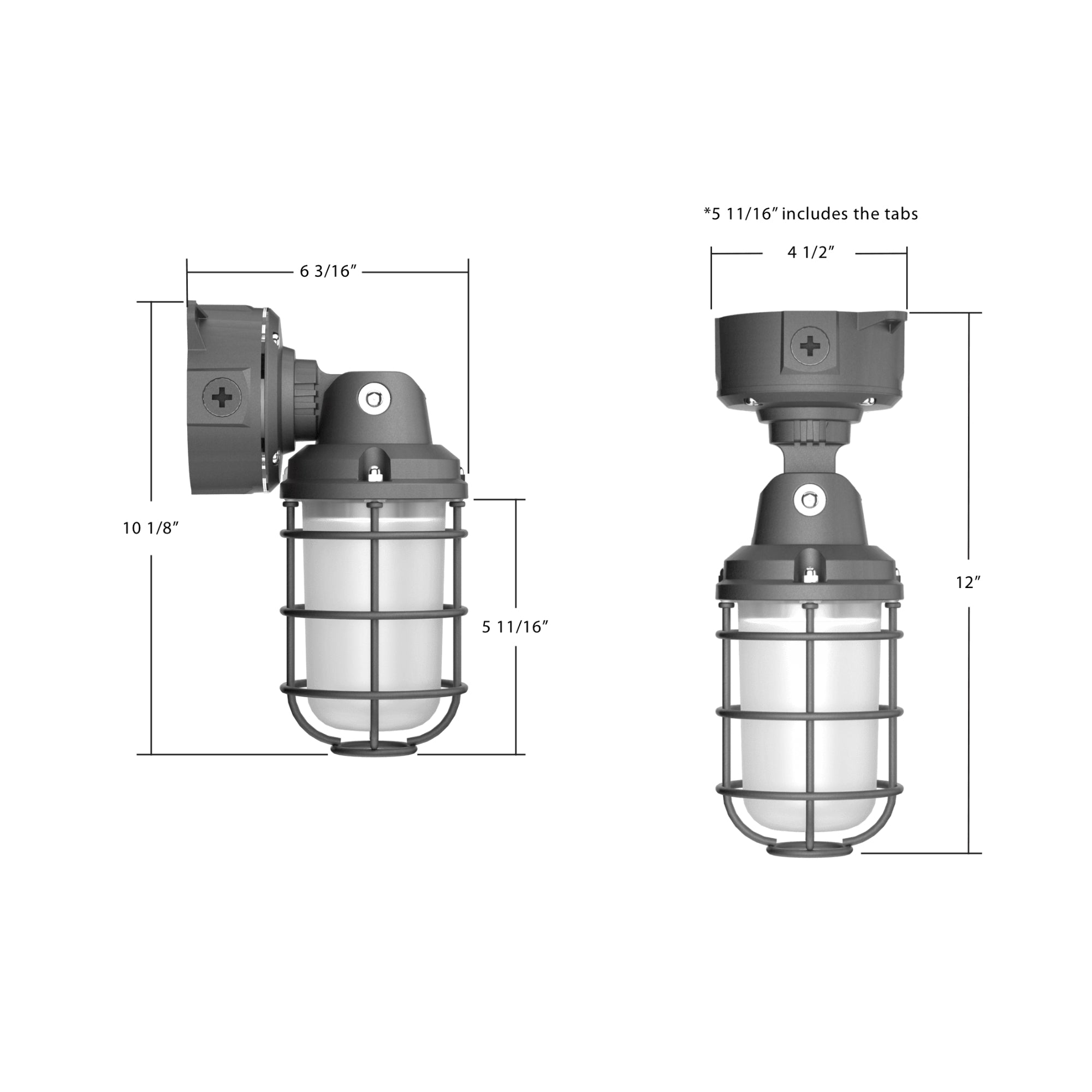 RAB VXRGB26 LED Vaporproof Fixture 3,151 Lumens 26W Selectable RGB/5000K 120–277V Natural Aluminum