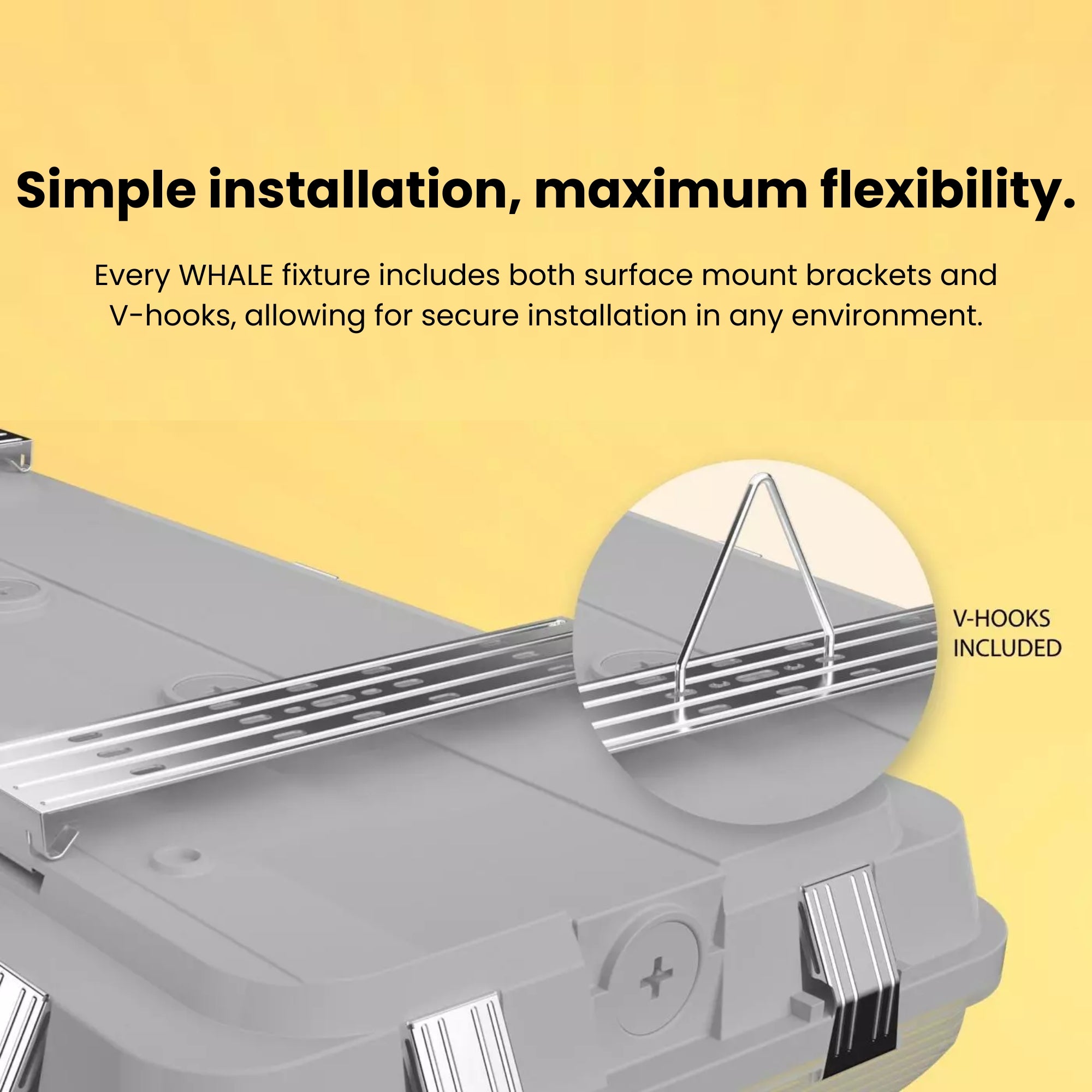 RAB WHALE4 4ft LED Vapor Tight / Washdown Fixture 24,462 Lumens 160W Selectable 35K/40K/50K 120–277V Gray