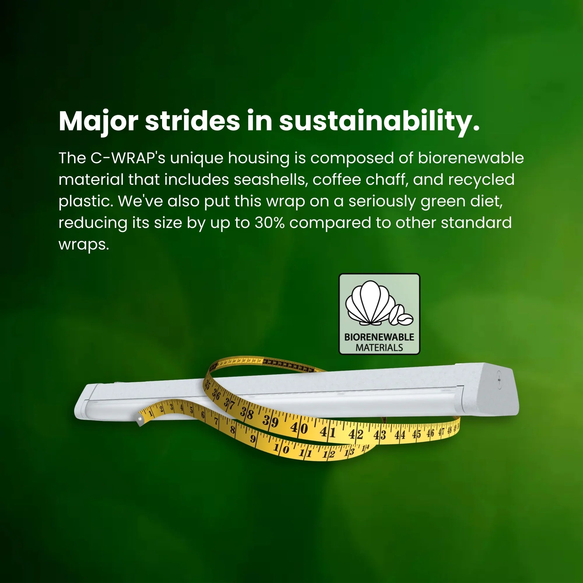 RAB CW2 C-WRAP Field Adjustable 2ft Wraparound Light 3000 Lumens 22W Selectable CCT 120-277V White
