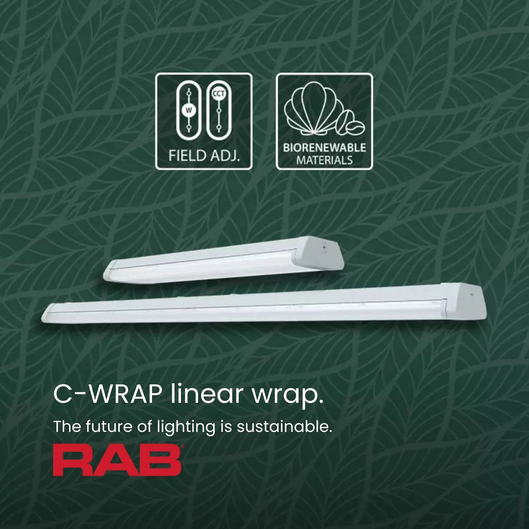 RAB CW4 - 4ft LED Wrap, 22-44W Selectable, 3500K/4000K/5000K, 6191 Lumens, 120-277V