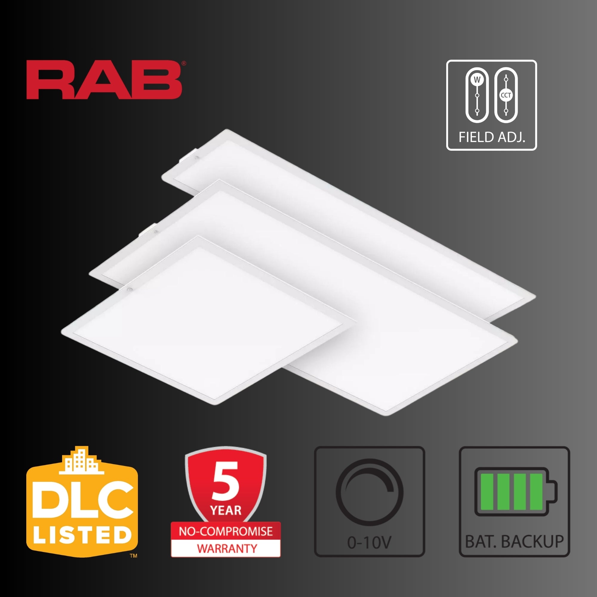2x2 Edge-Lit Flat Panel Light, 40W, 5270 Lumens, 35K/40K/50K, 120-277V