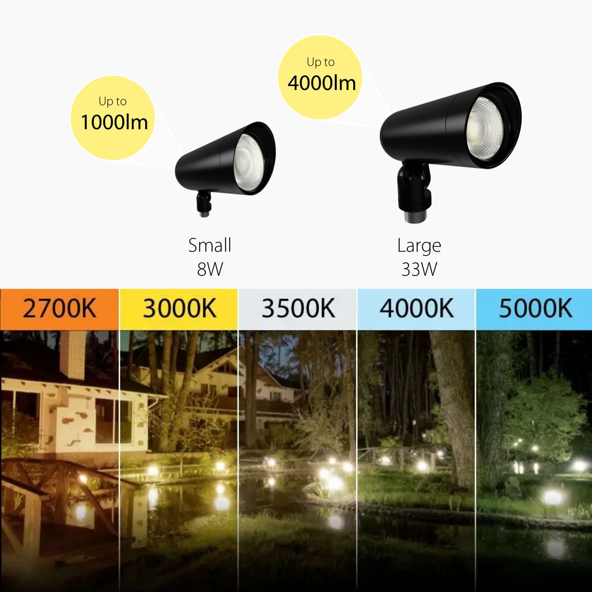 LF34 CCT - 120V LED Adjustable Flood Light, 33W, Black - Bees Lighting