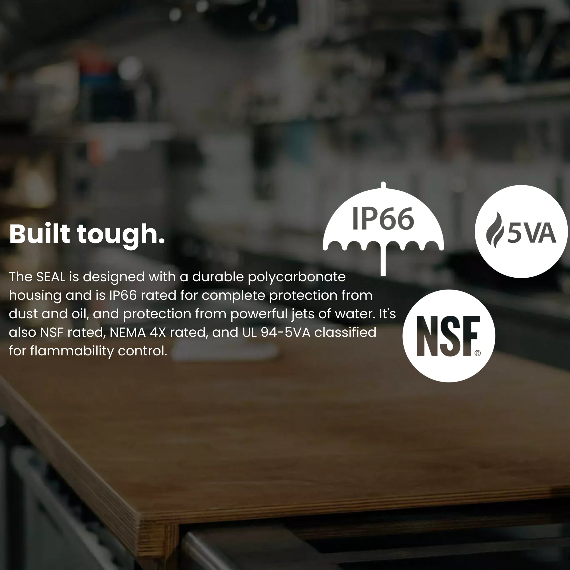 RAB SEAL4 4ft LED Vapor Tight Fixture 6,800 Lumens 30W/40W/50W 3500K/4000K/5000K 120-277V Gray