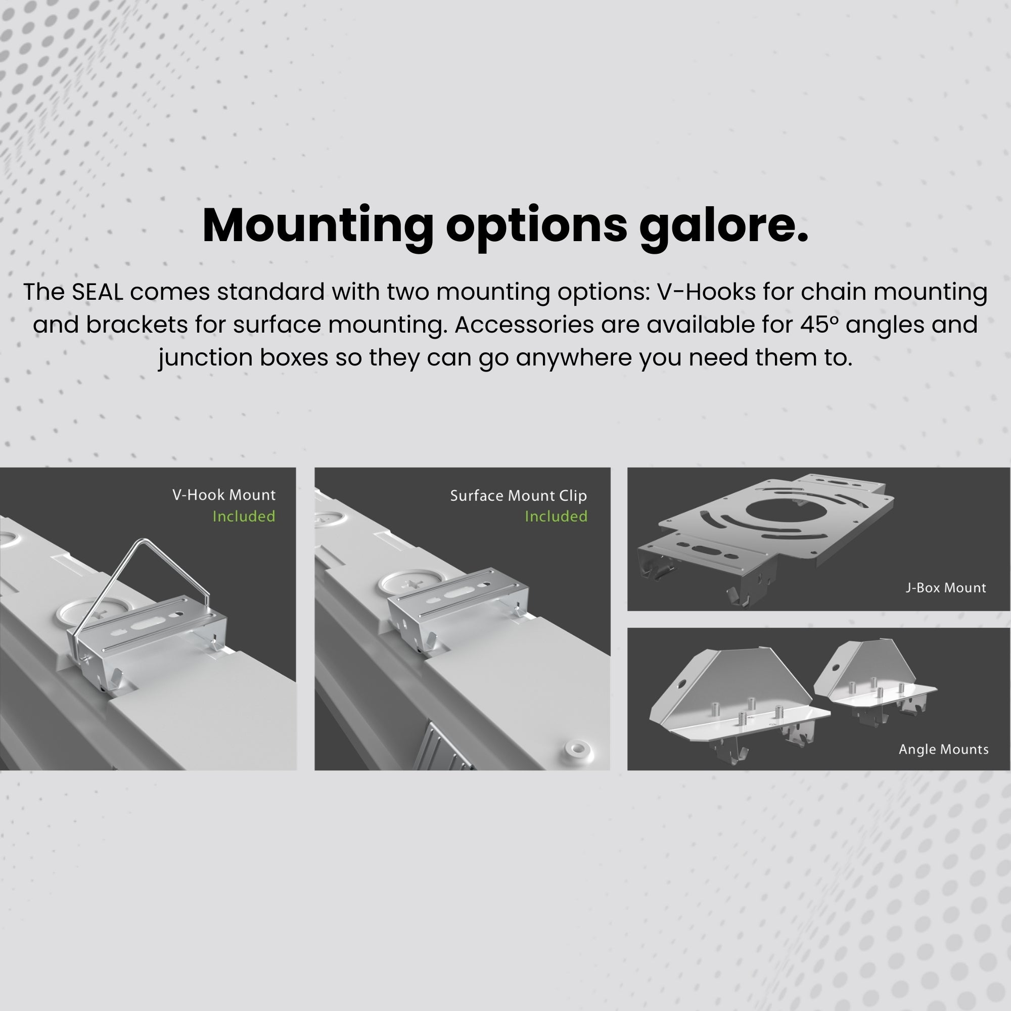 RAB SEAL4 4ft LED Vapor Tight Fixture 6,800 Lumens 30W/40W/50W 3500K/4000K/5000K 120-277V Gray