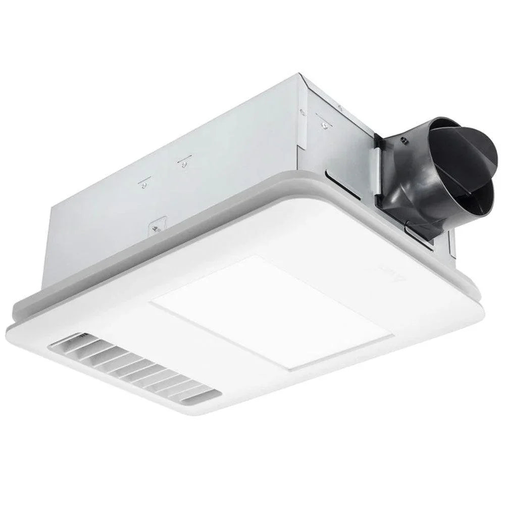 Delta BreezRadiance 80 CFM Bathroom Exhaust Fan With Edge-Lit Dimmable LED Light and Heater - Bees Lighting