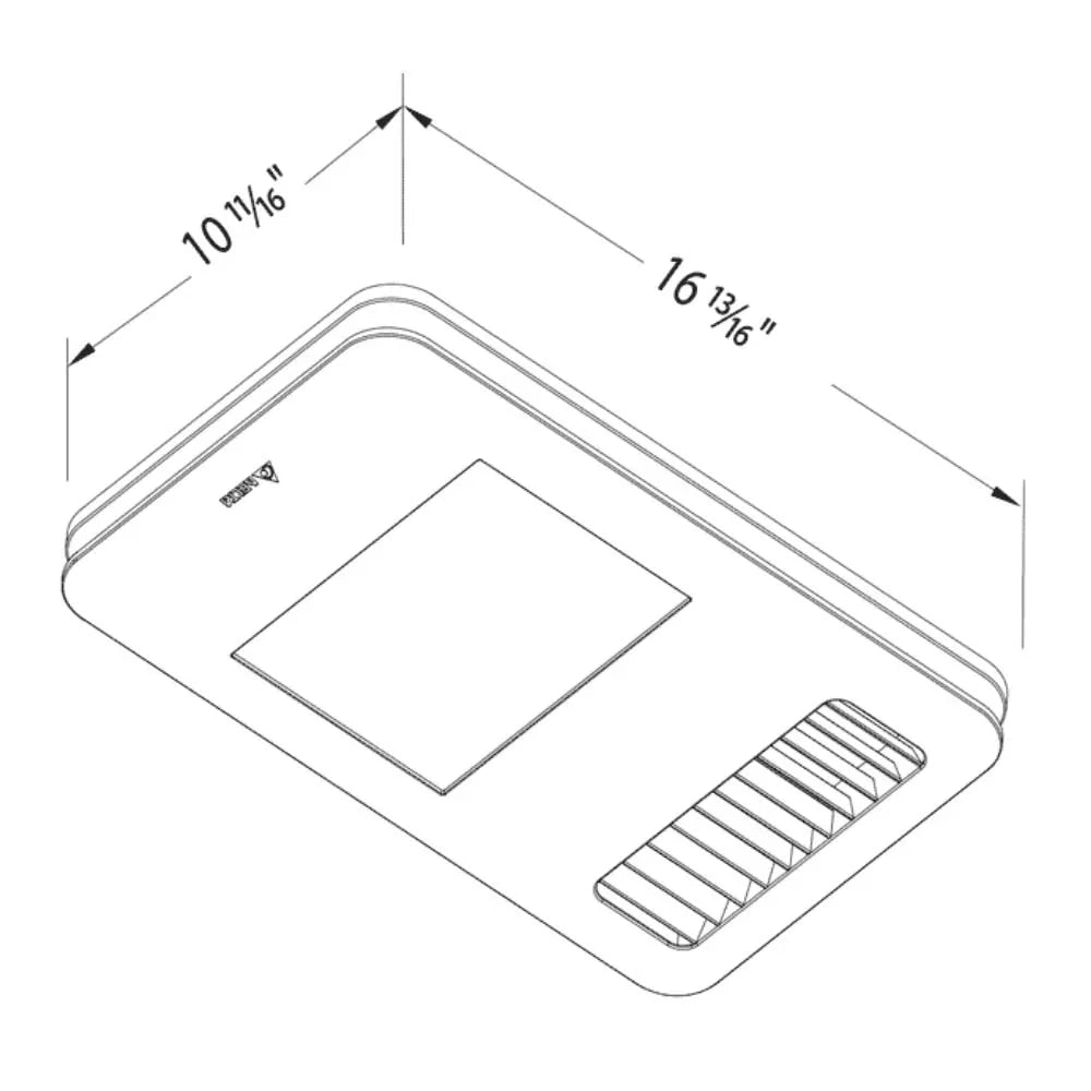 Delta BreezRadiance 80 CFM Bathroom Exhaust Fan With Edge-Lit Dimmable LED Light and Heater - Bees Lighting