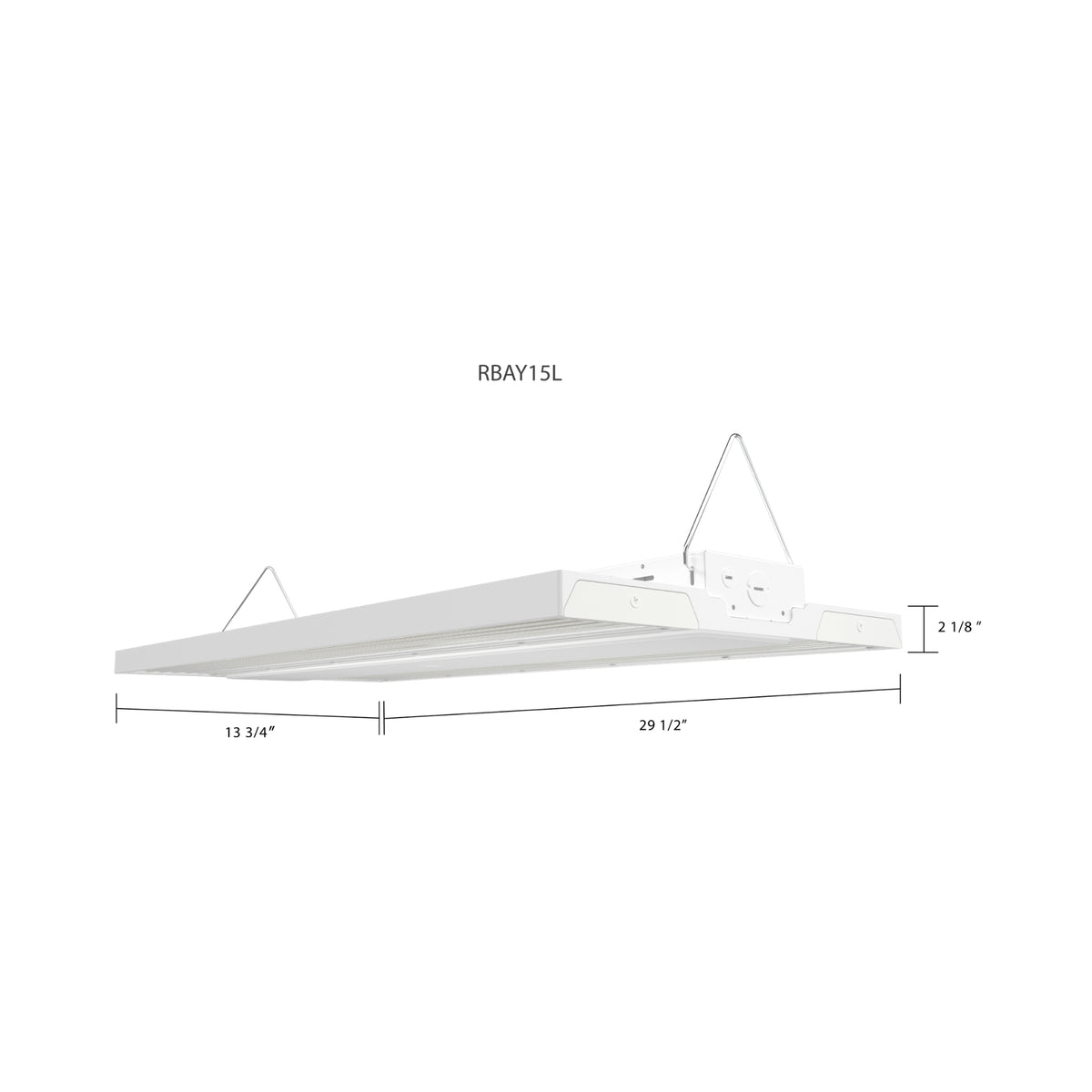 RAB RBAY15L/E Field-Adjustable Linear High Bay — 400/320/260W Selectable — 3500K/4000K/5000K — White
