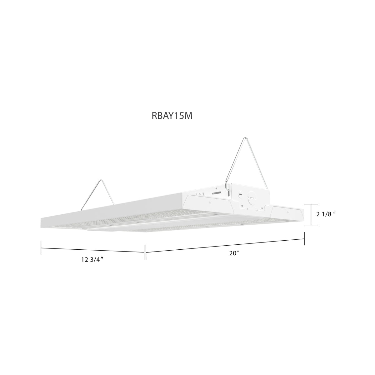 RAB RBAY15M/E Field-Adjustable Linear High Bay — 260/220/160W Selectable — 3500K/4000K/5000K — White