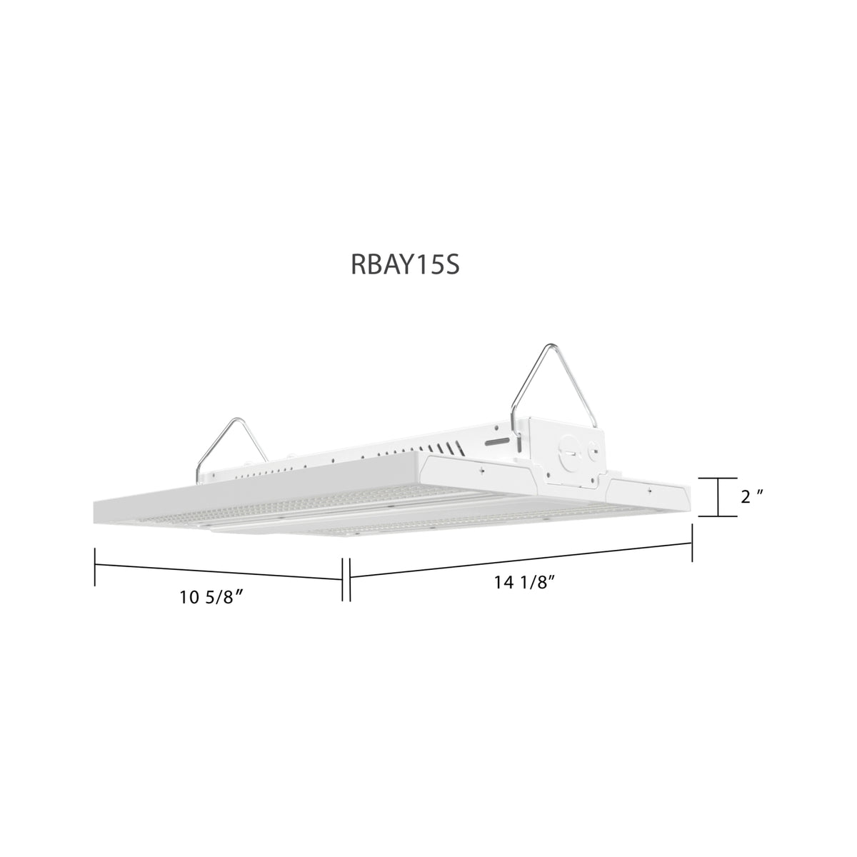 RAB RBAY15S/E Field-Adjustable Linear High Bay — 130/100/80W Selectable — 3500K/4000K/5000K — White