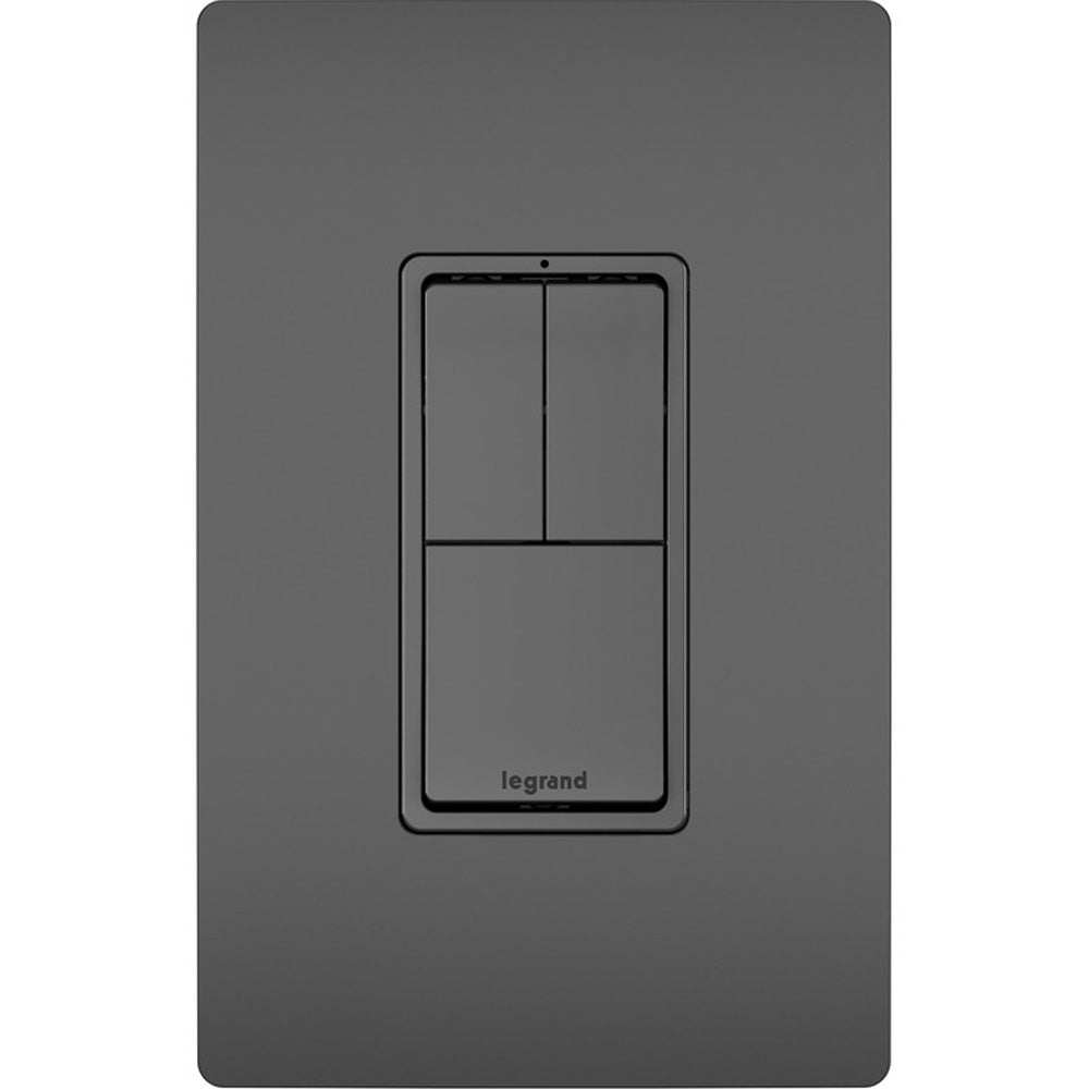 radiant Two Single-Pole Light Switches and One 3-Way Switch, Black - Bees Lighting