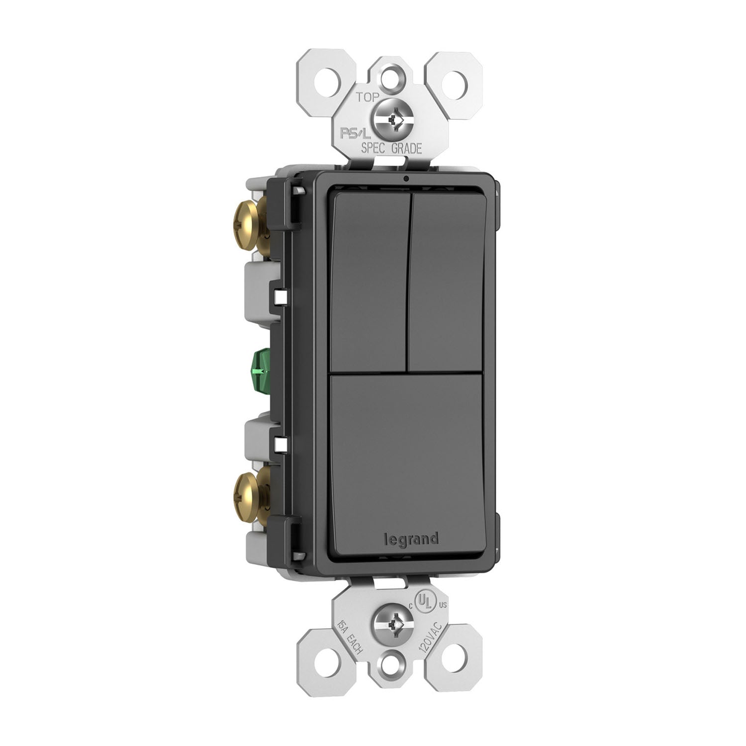 radiant Two Single-Pole Light Switches and One 3-Way Switch, Black - Bees Lighting