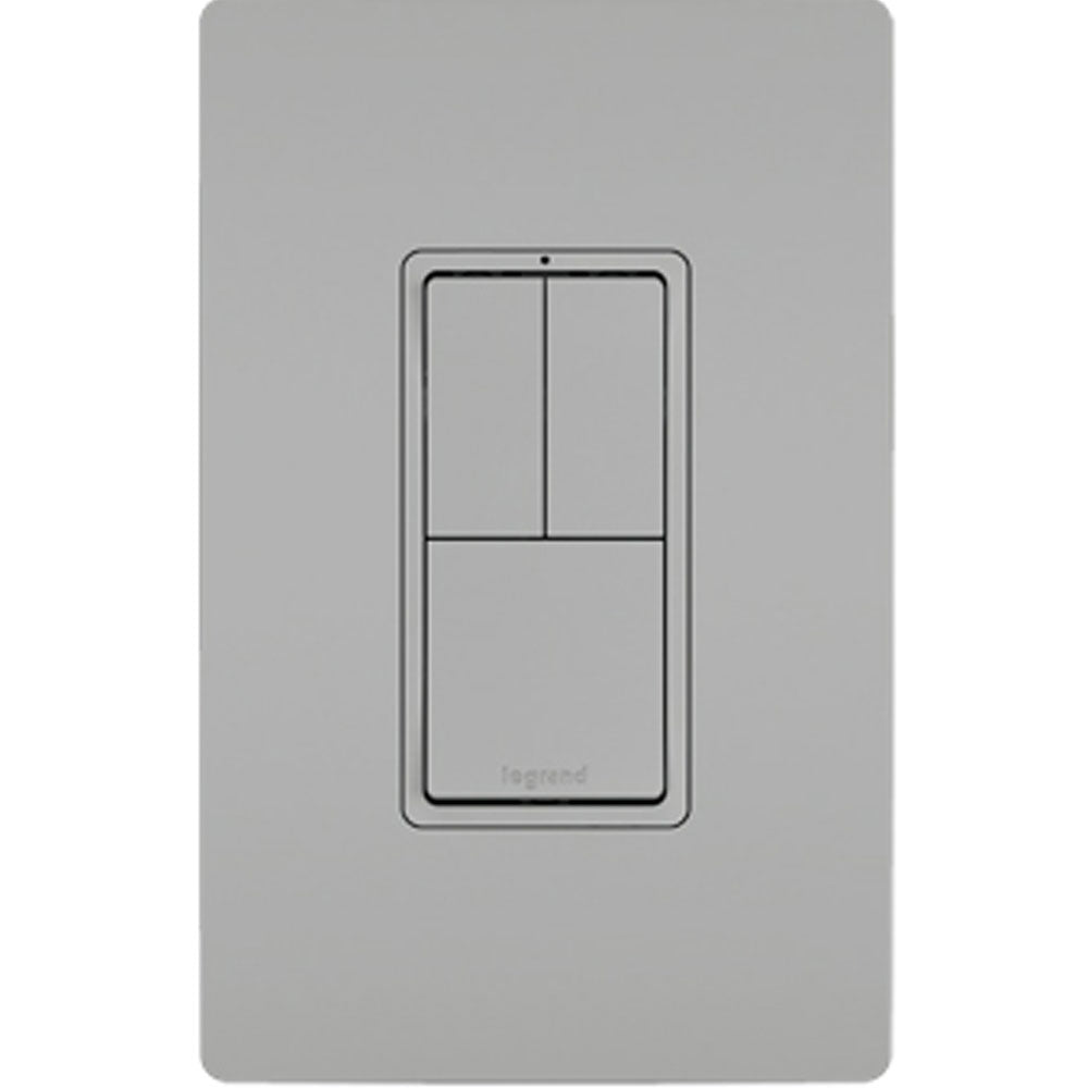 radiant Two Single-Pole Light Switches and One 3-Way Switch, Gray - Bees Lighting