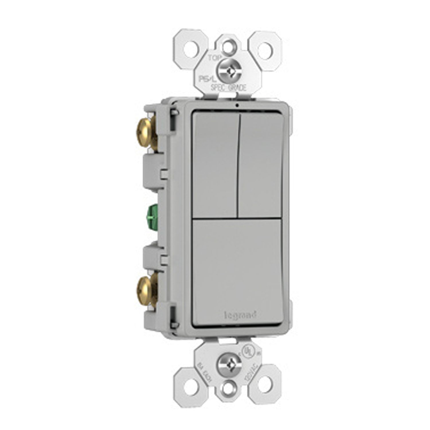 radiant Two Single-Pole Light Switches and One 3-Way Switch, Gray - Bees Lighting