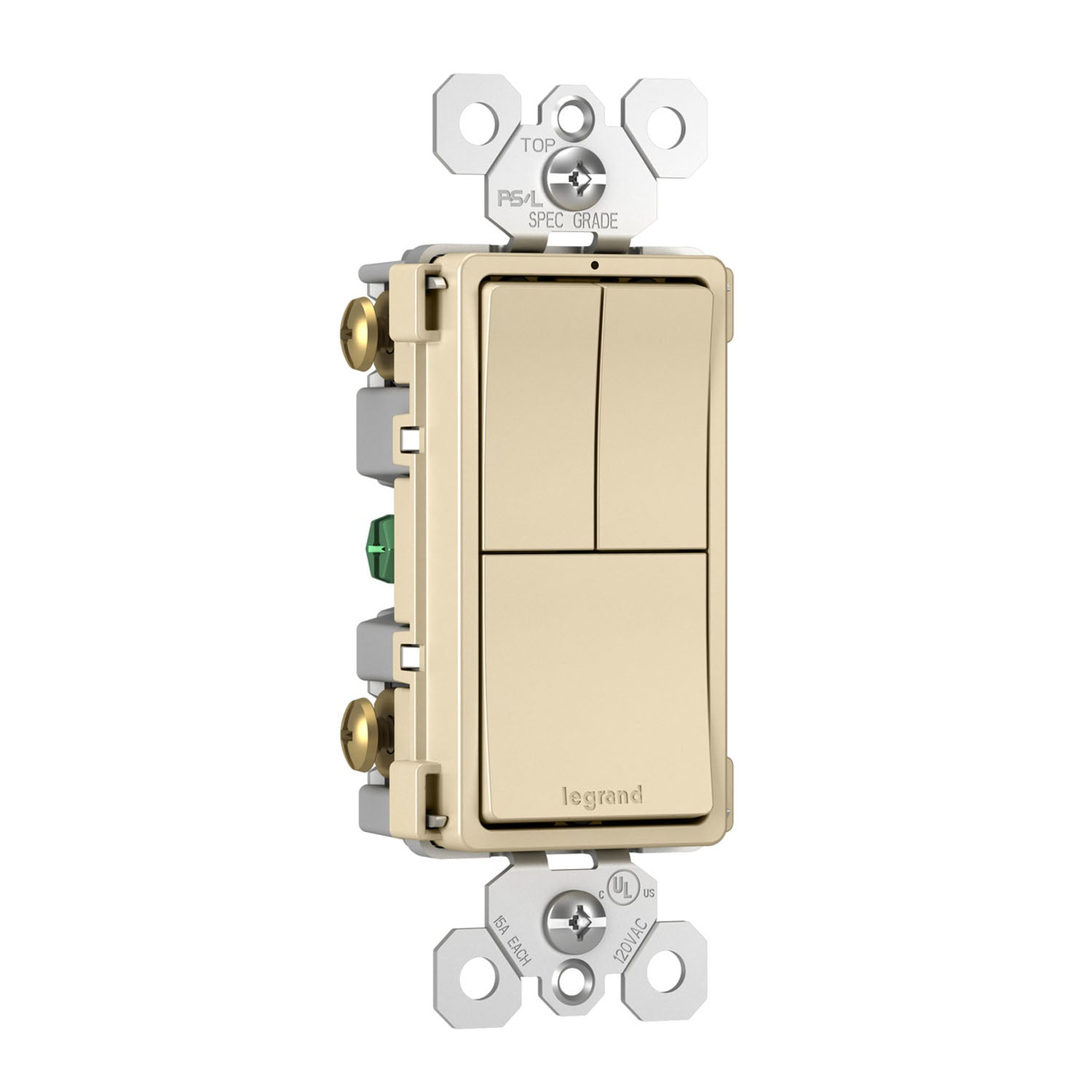 radiant Two Single-Pole Light Switches and One 3-Way Switch, Ivory - Bees Lighting