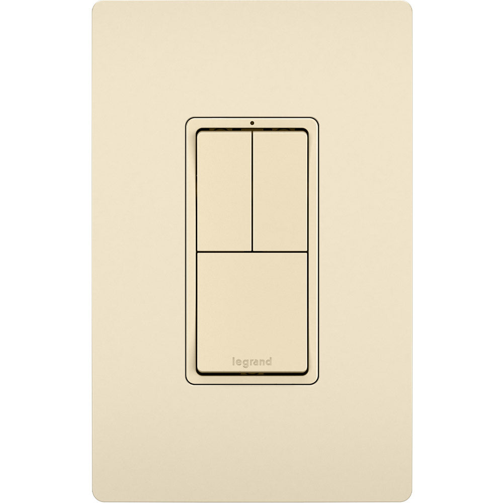 radiant Two Single-Pole Light Switches and One 3-Way Switch, Light Almond - Bees Lighting