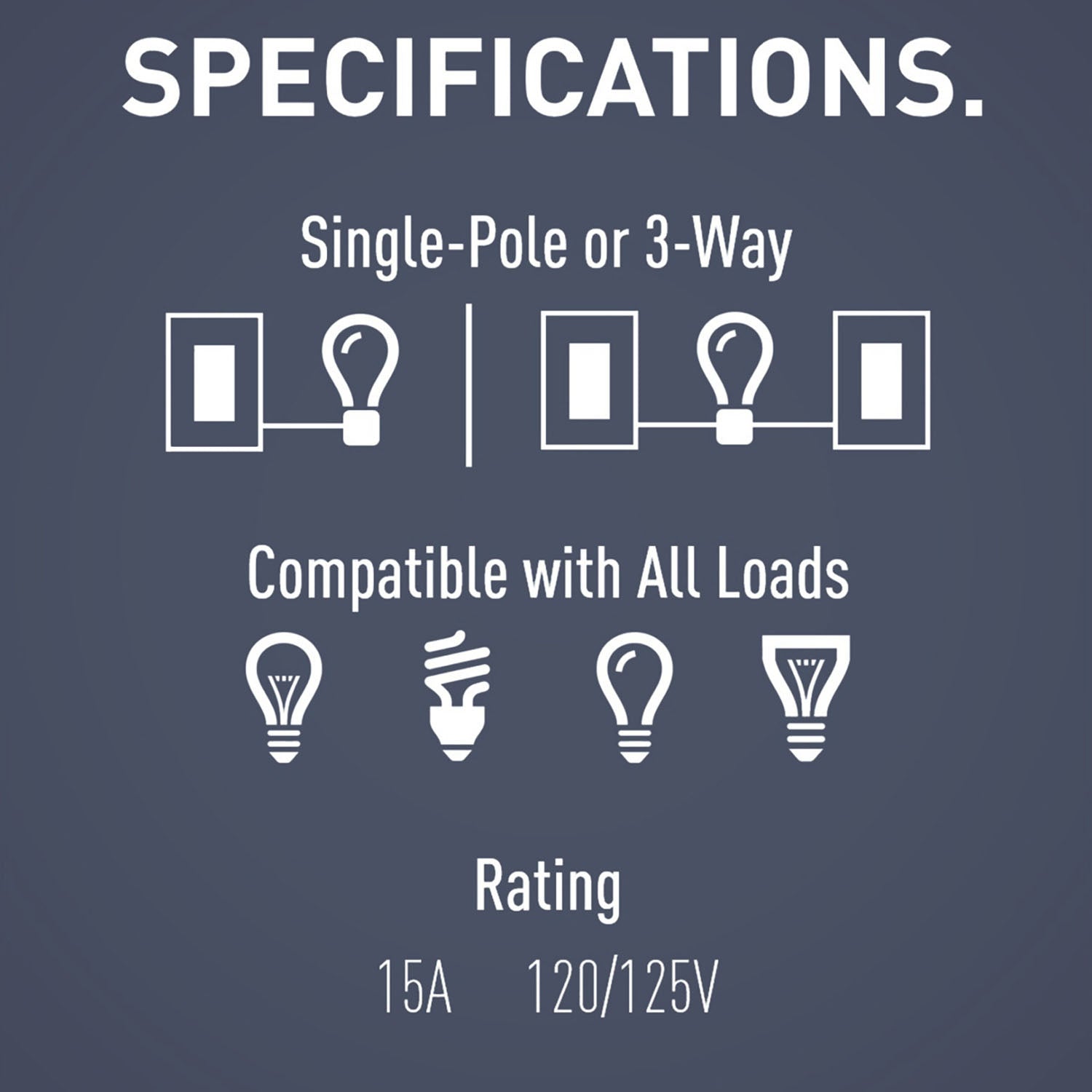 radiant Two Single-Pole Light Switches and One 3-Way Switch, White - Bees Lighting