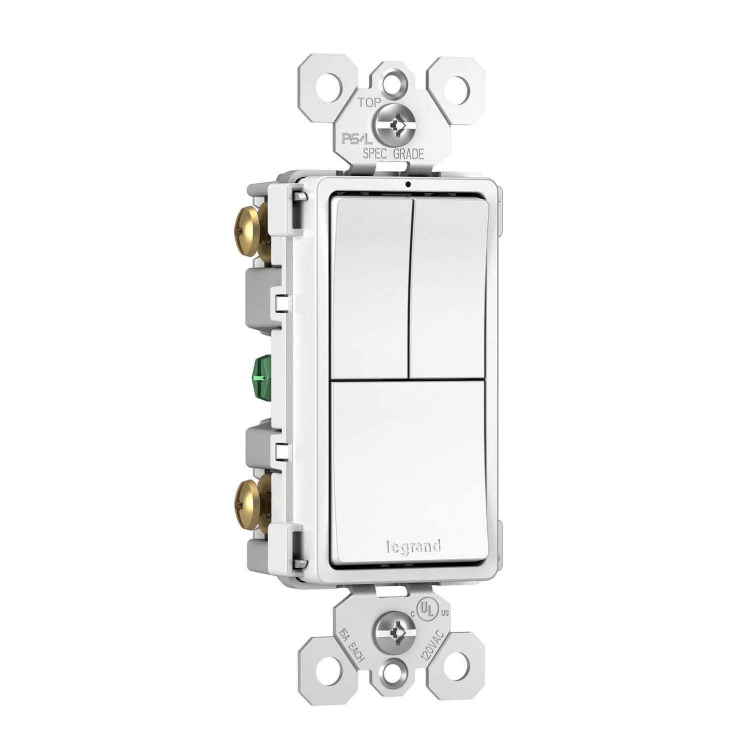 radiant Two Single-Pole Light Switches and One 3-Way Switch, White - Bees Lighting