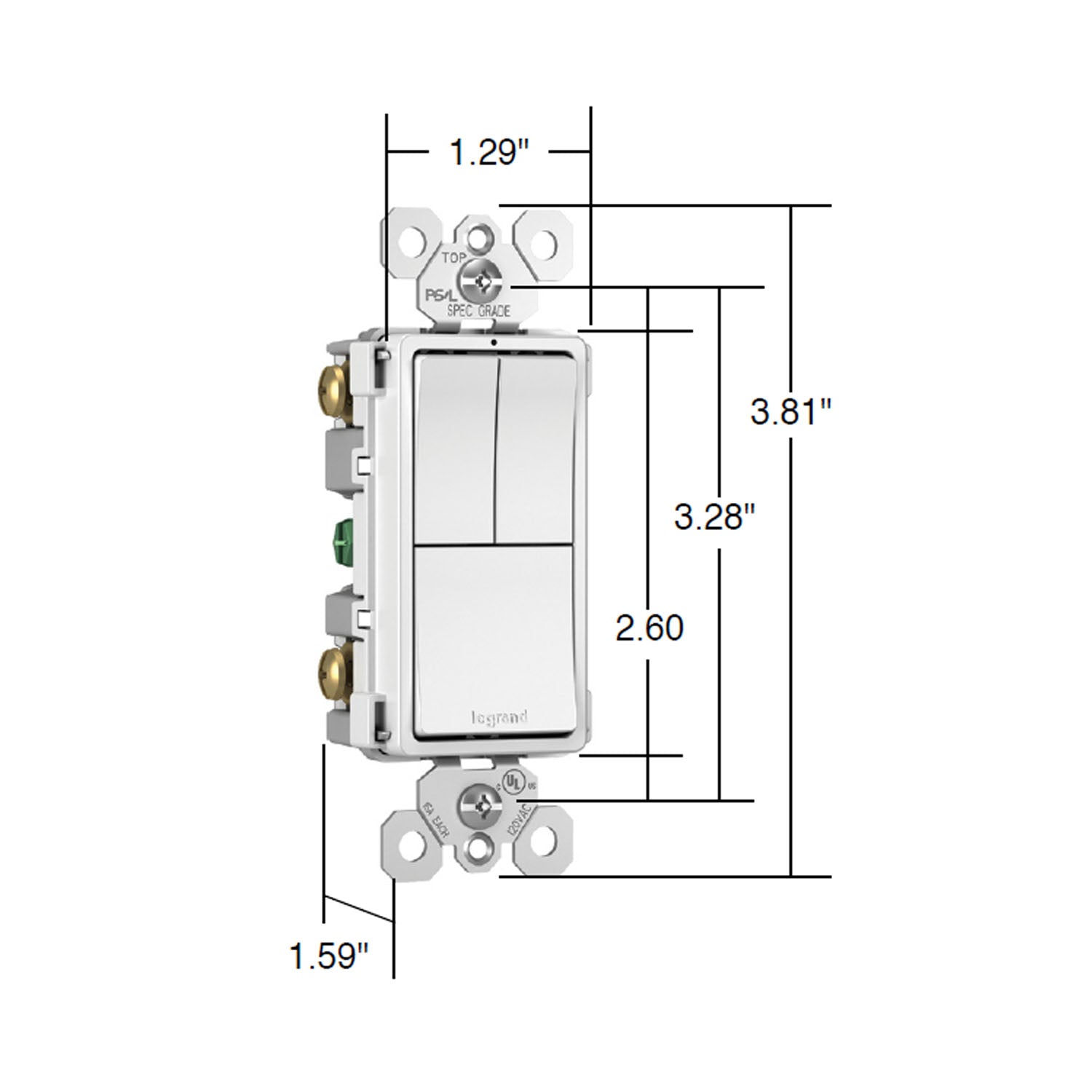 radiant Two Single-Pole Light Switches and One 3-Way Switch, White - Bees Lighting