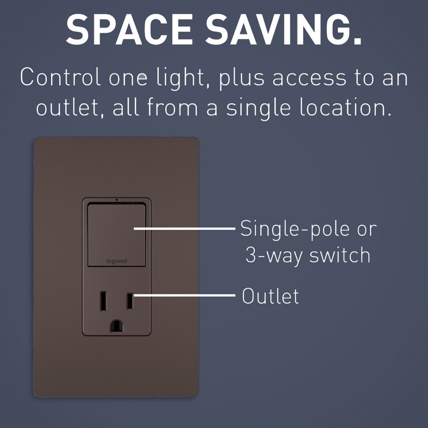 radiant Single Pole/3-Way Switch with 15A Tamper-Resistant Outlet, Dark Bronze - Bees Lighting